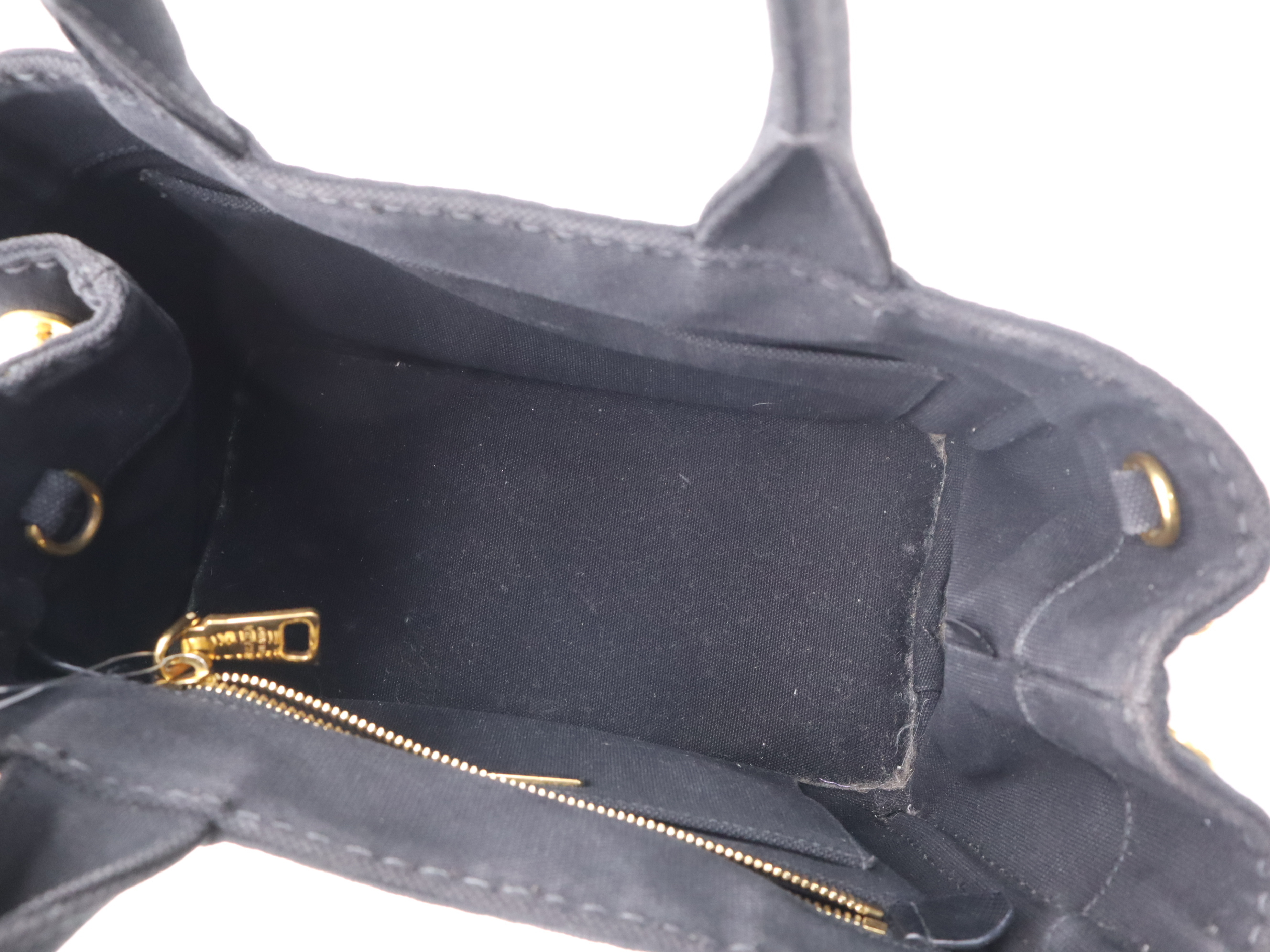 1BG439 Denim Canapa Tote Bag MINI Black Gold Hardware Handbag — view 11