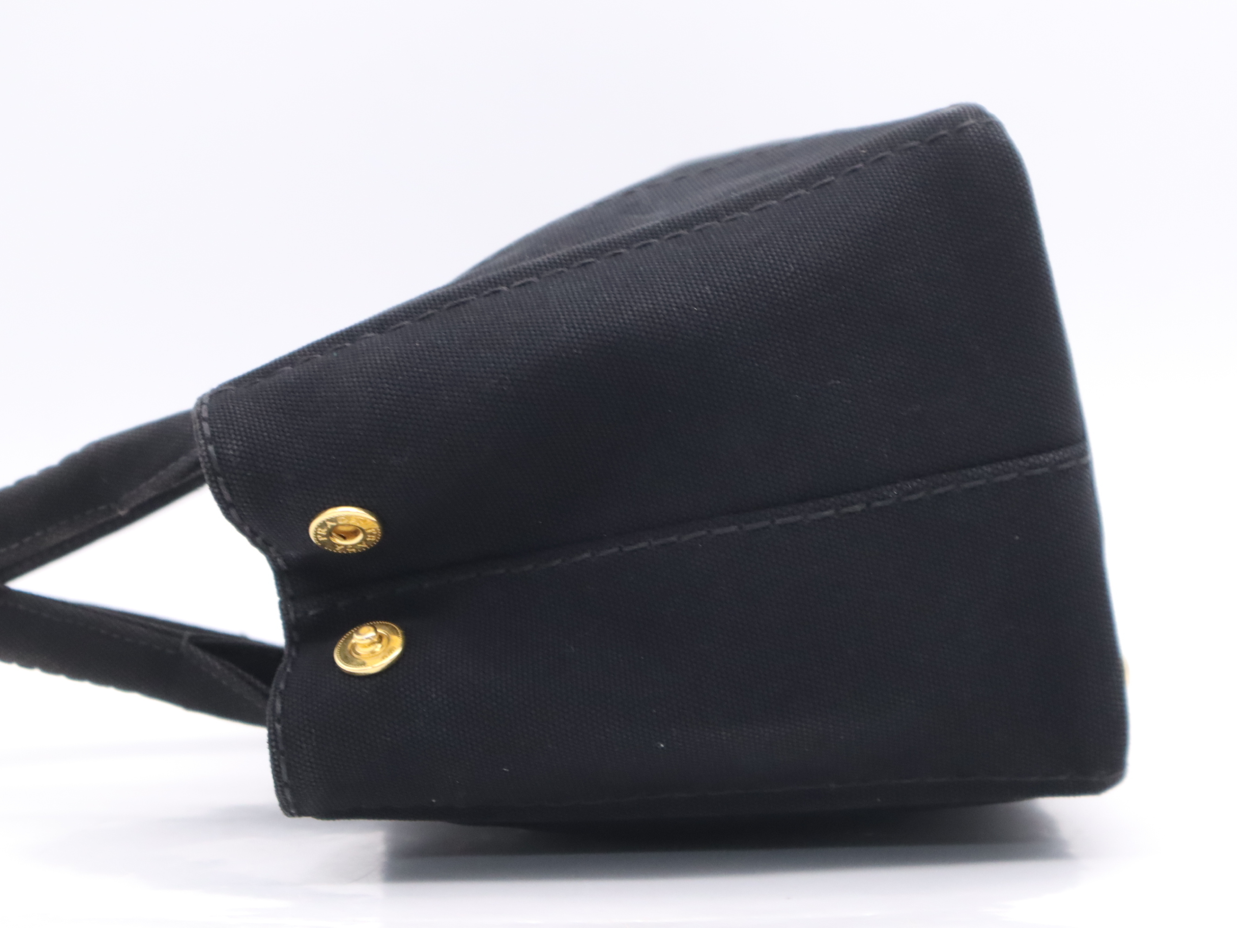 1BG439 Denim Canapa Tote Bag MINI Black Gold Hardware Handbag — view 3