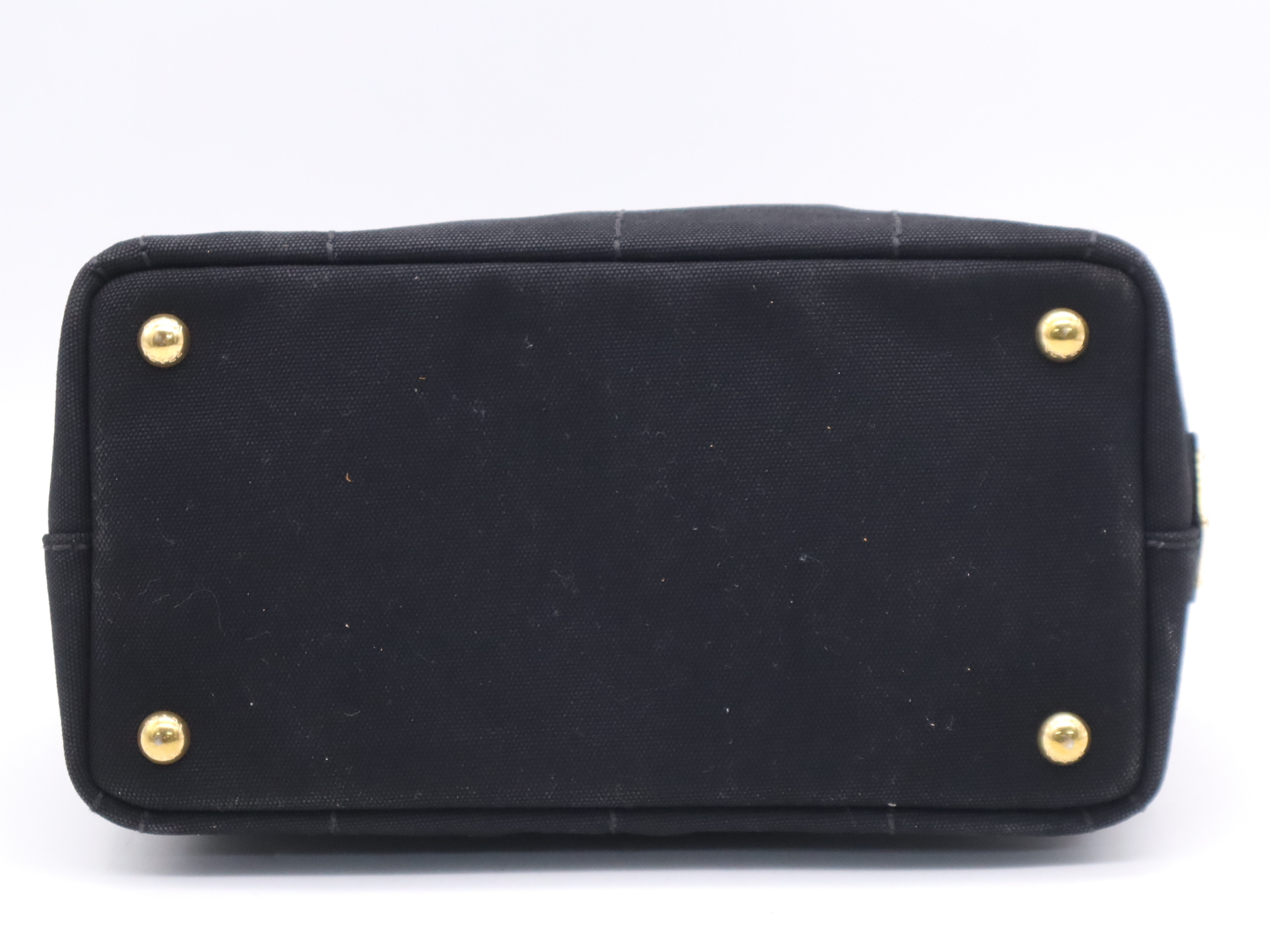 1BG439 Denim Canapa Tote Bag MINI Black Gold Hardware Handbag — view 4