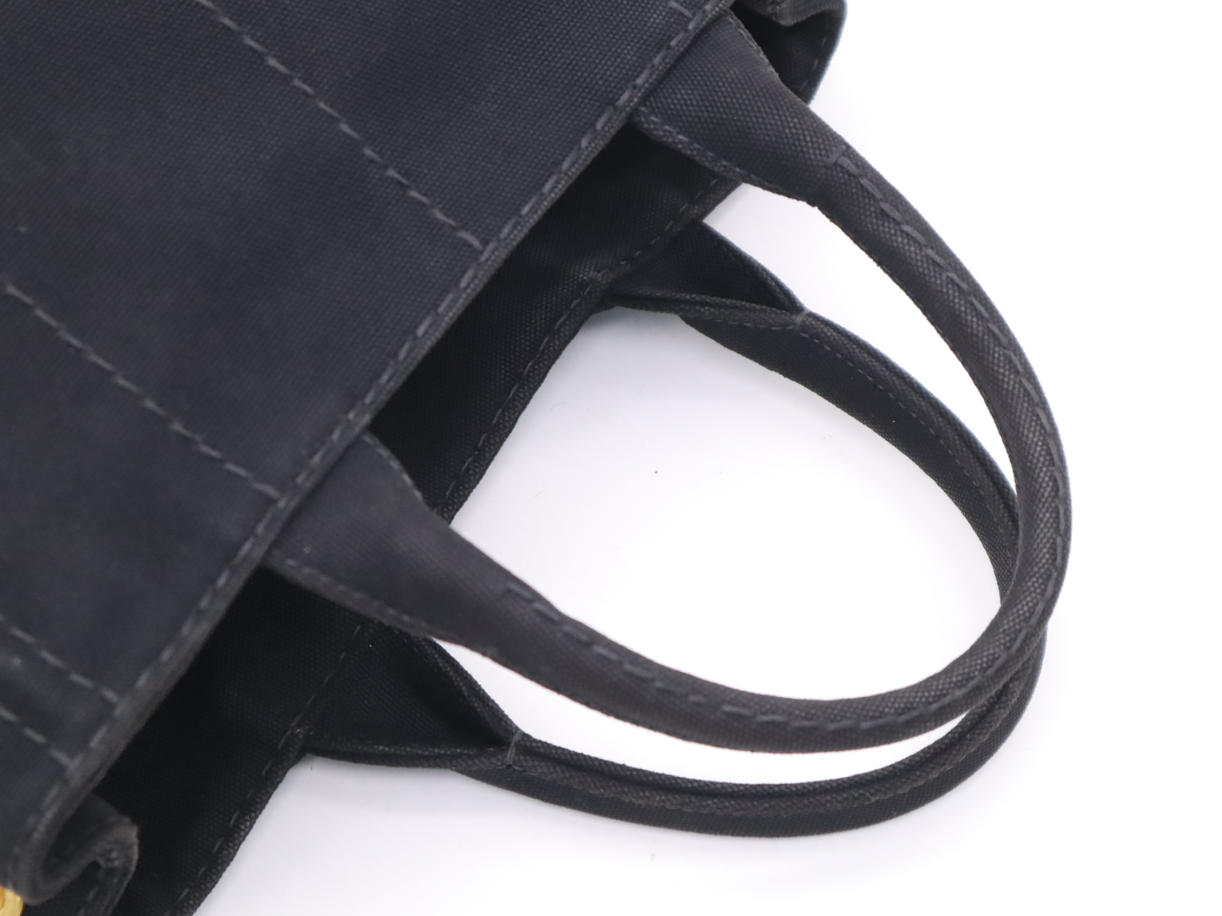 1BG439 Denim Canapa Tote Bag MINI Black Gold Hardware Handbag — view 6