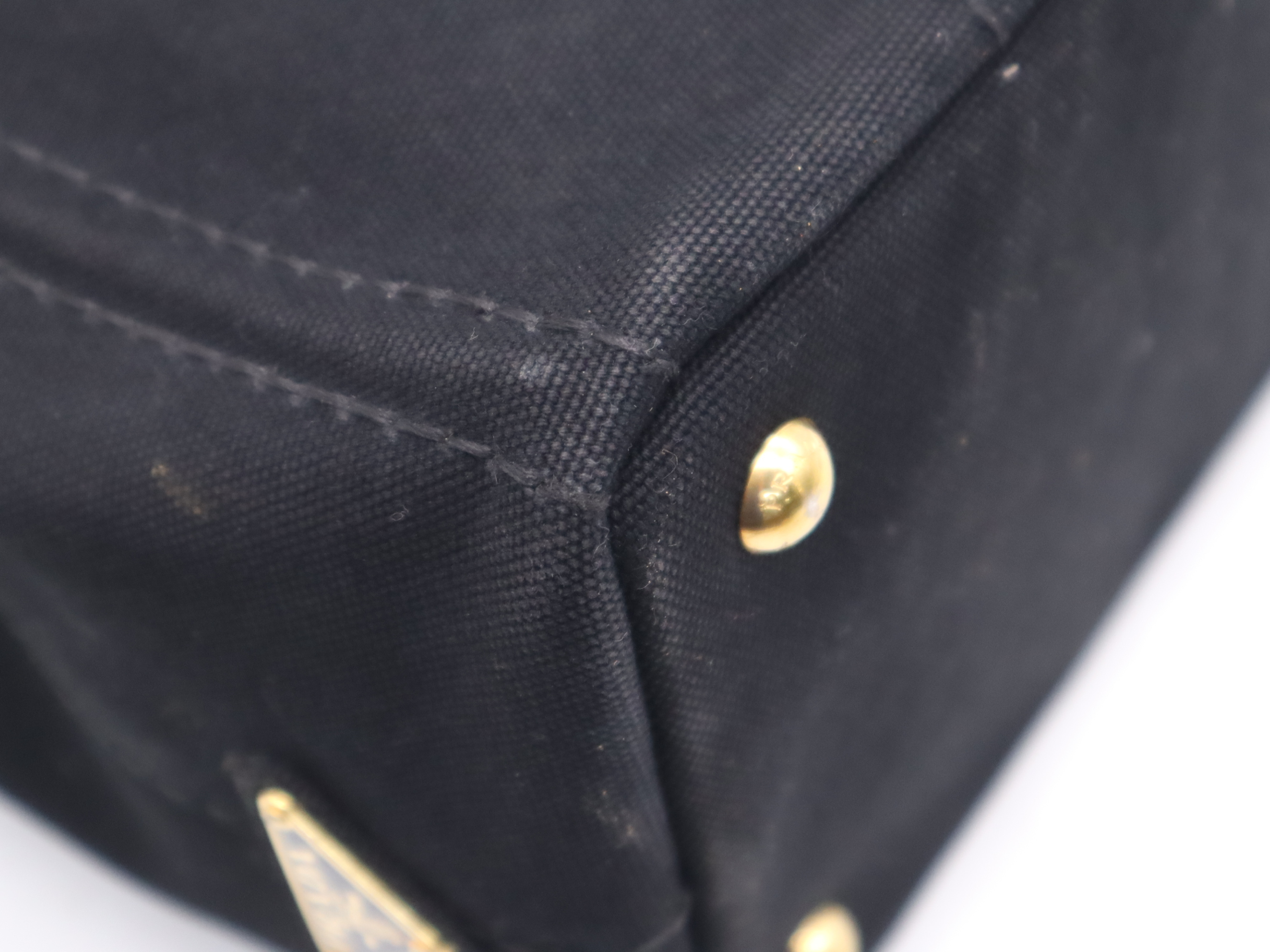 1BG439 Denim Canapa Tote Bag MINI Black Gold Hardware Handbag — view 10