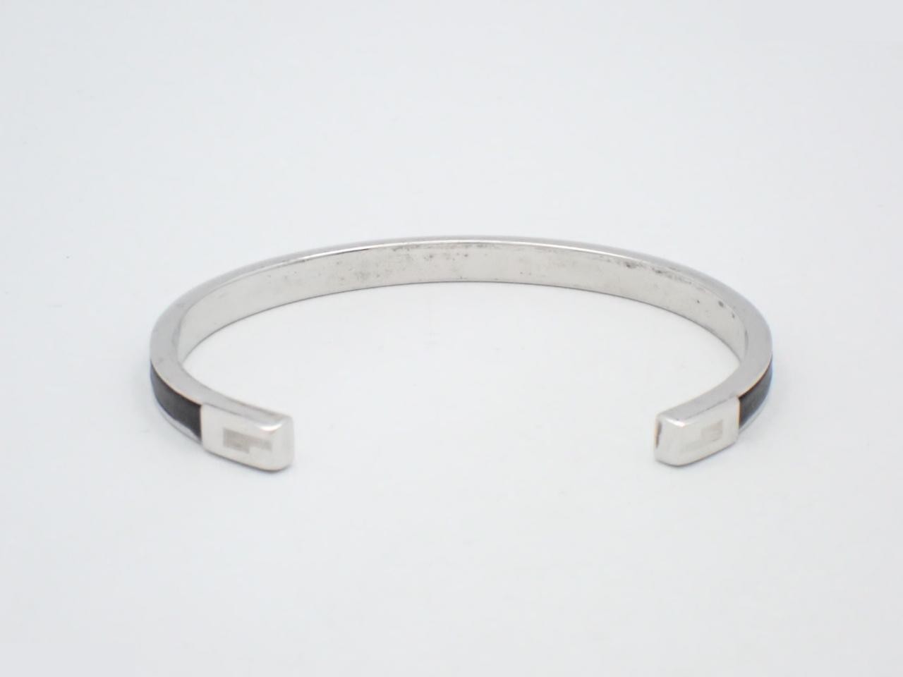 Bangle, Leather x Sterling Silver (925), 14.8g, Wrist circumference approx. 18cm — view 2