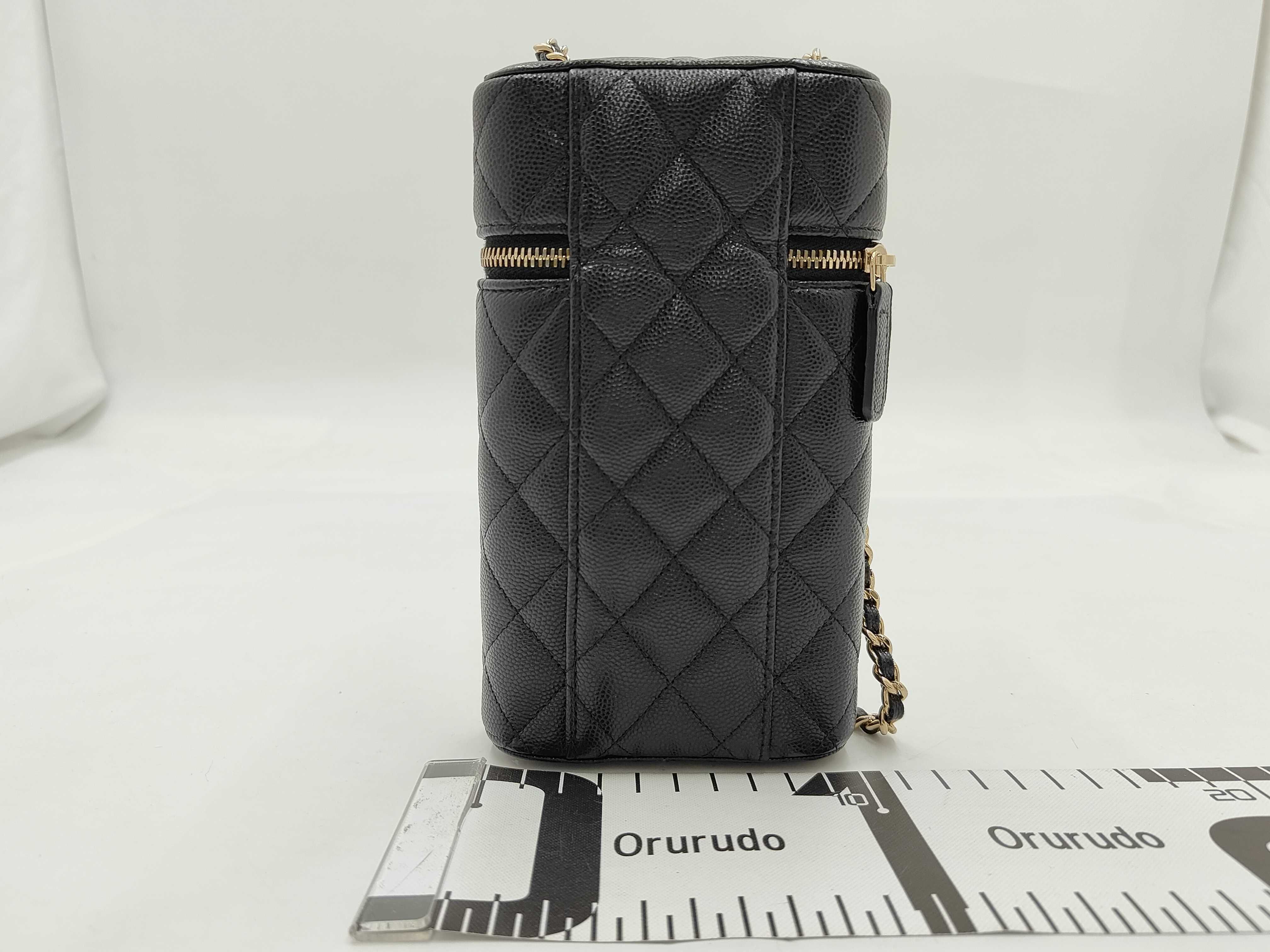 Black Caviar Leather Vanity Bag with GP Hardware, AP2084 (Serial Number ), Chain — view 2