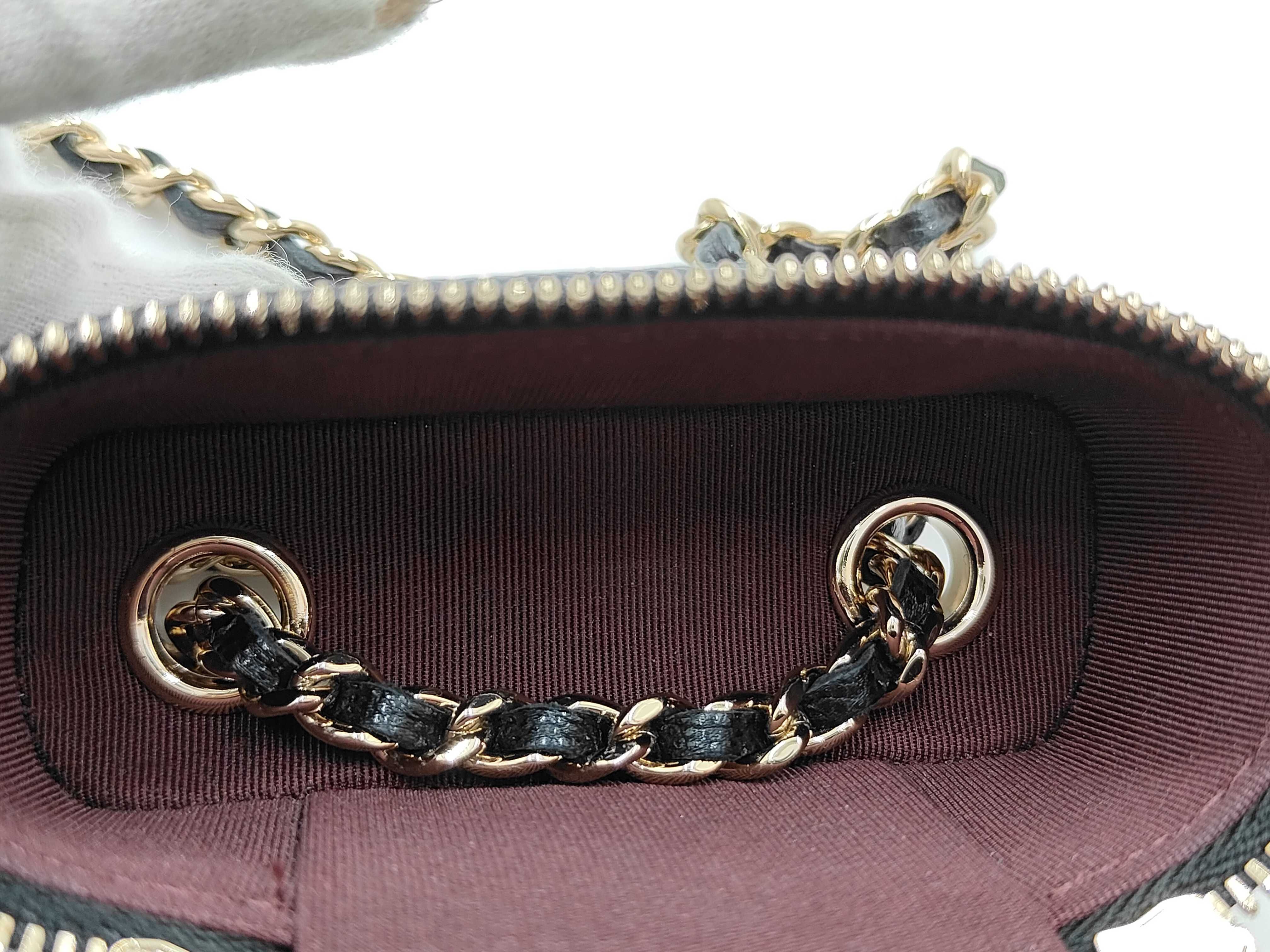Black Caviar Leather Vanity Bag with GP Hardware, AP2084 (Serial Number ), Chain — view 9