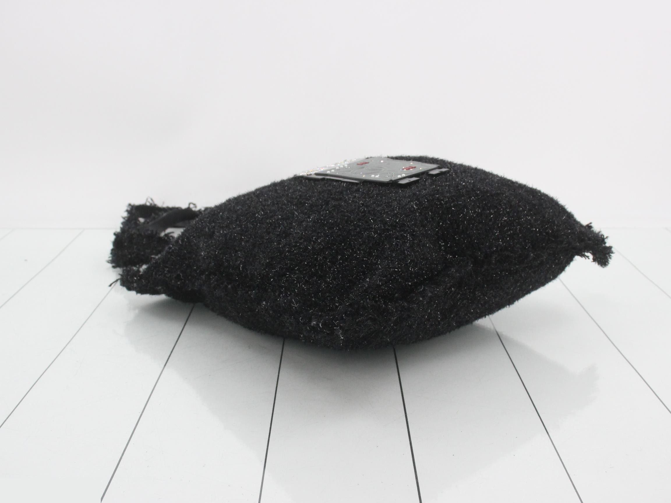 Tweed Robot Tote Bag, Black — view 5