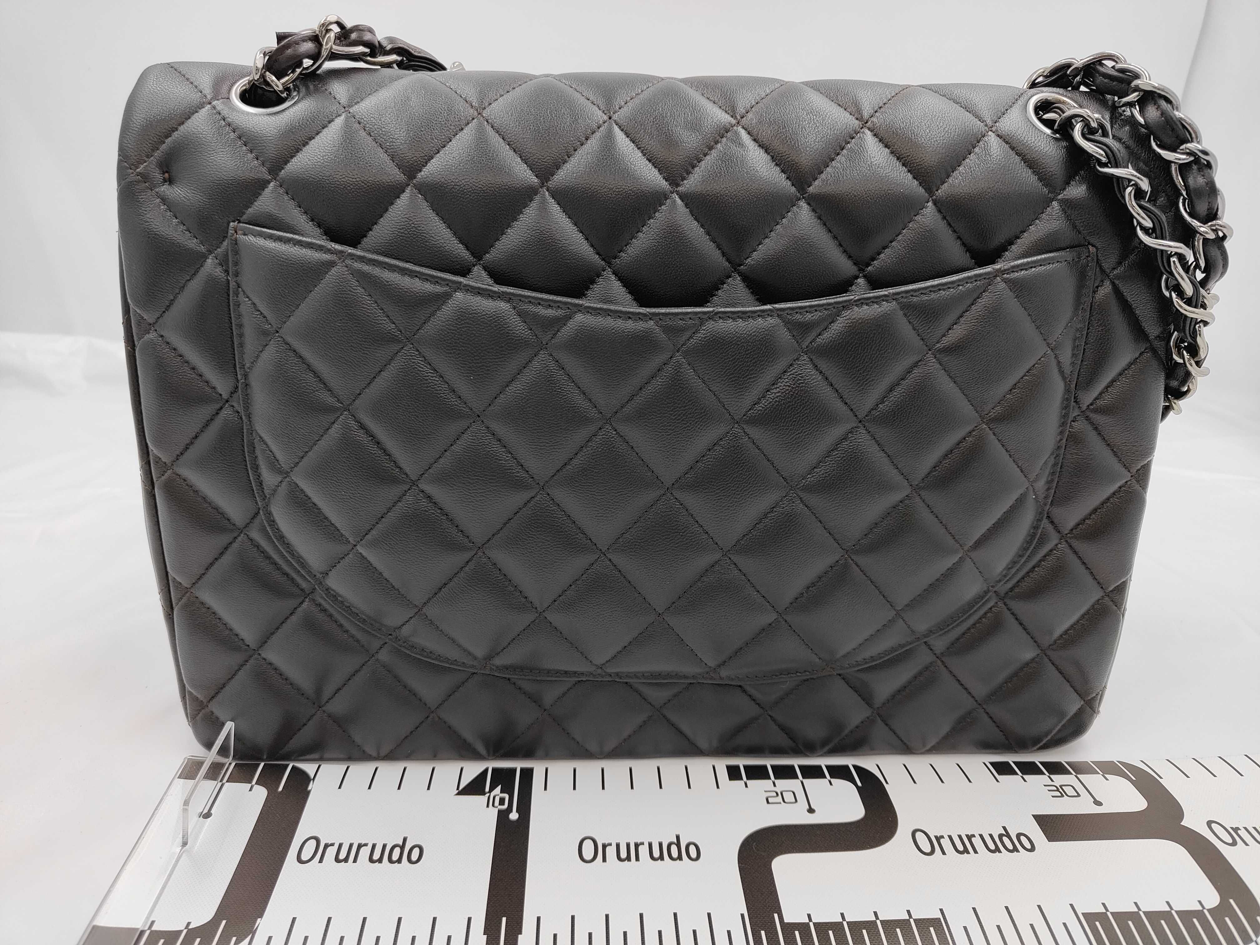 Large Matelassé Double Flap Lambskin Brown Chain Shoulder Bag — view 2