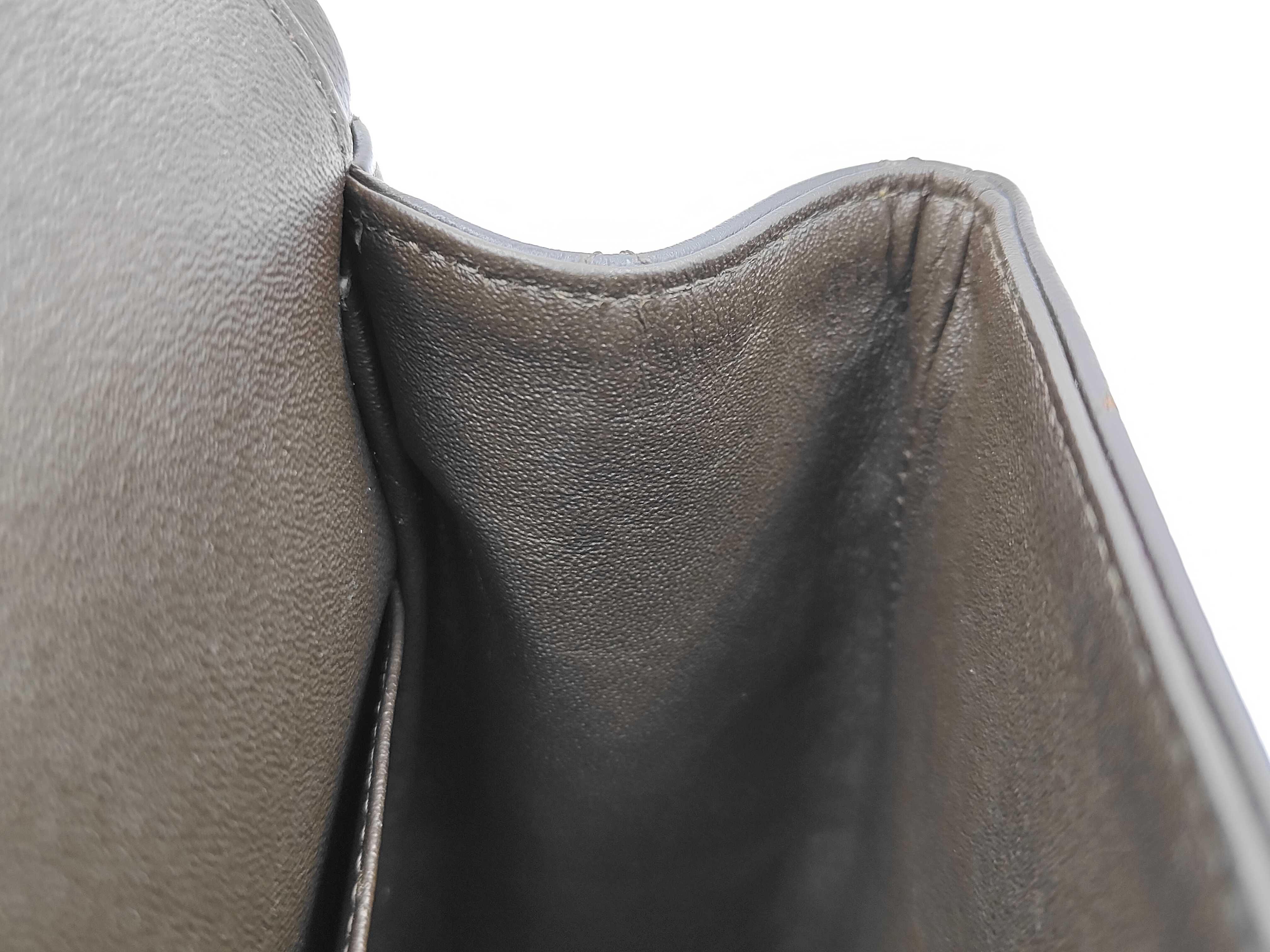 Large Matelassé Double Flap Lambskin Brown Chain Shoulder Bag — view 9