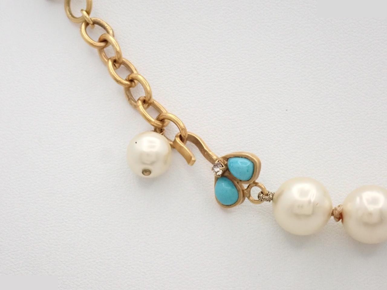 Coco Mark Camellia 97P Necklace, Faux Pearl — view 2