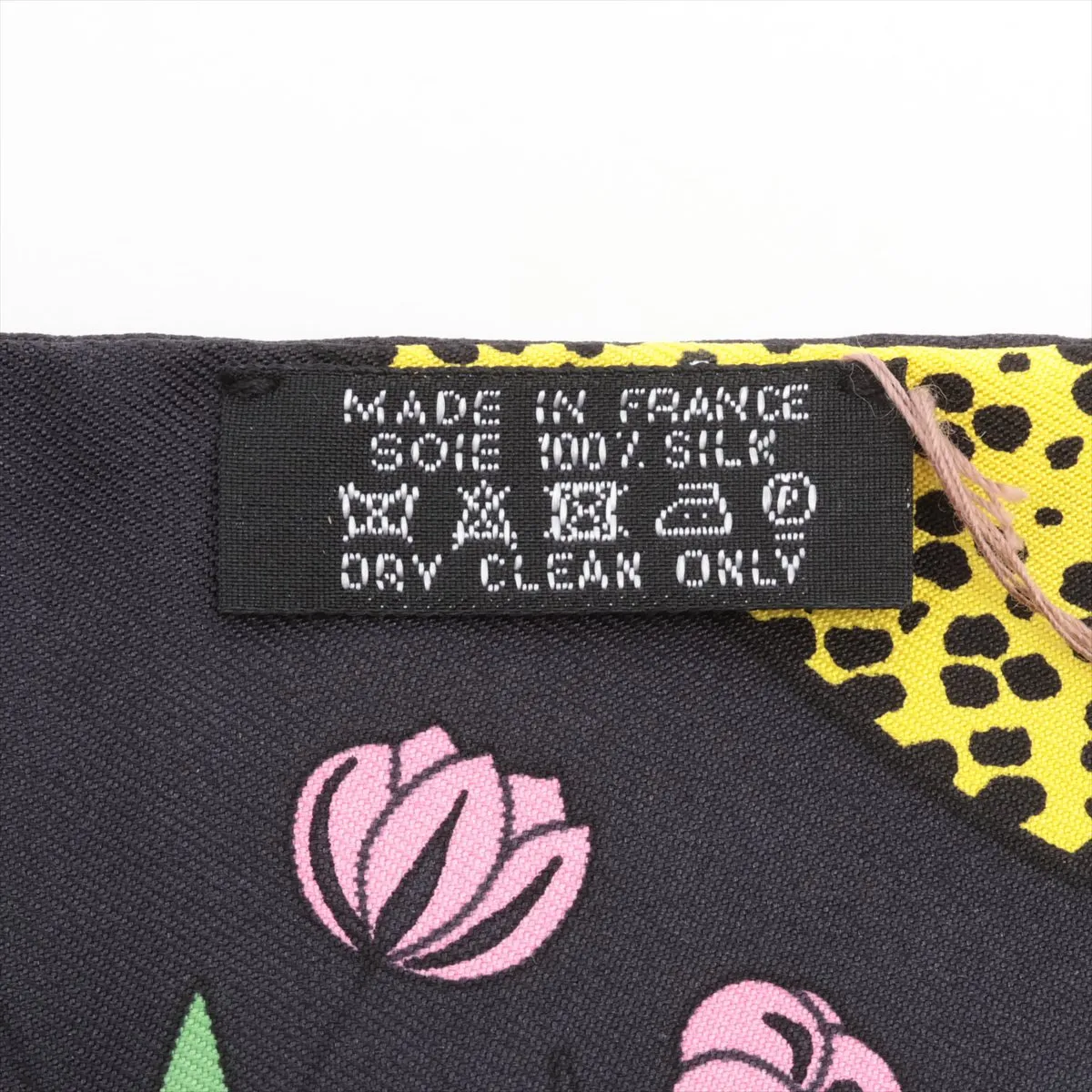 Twilly Les Leopards Leopard Print Scarf, Silk, Black x Yellow, Slight wear and — view 3