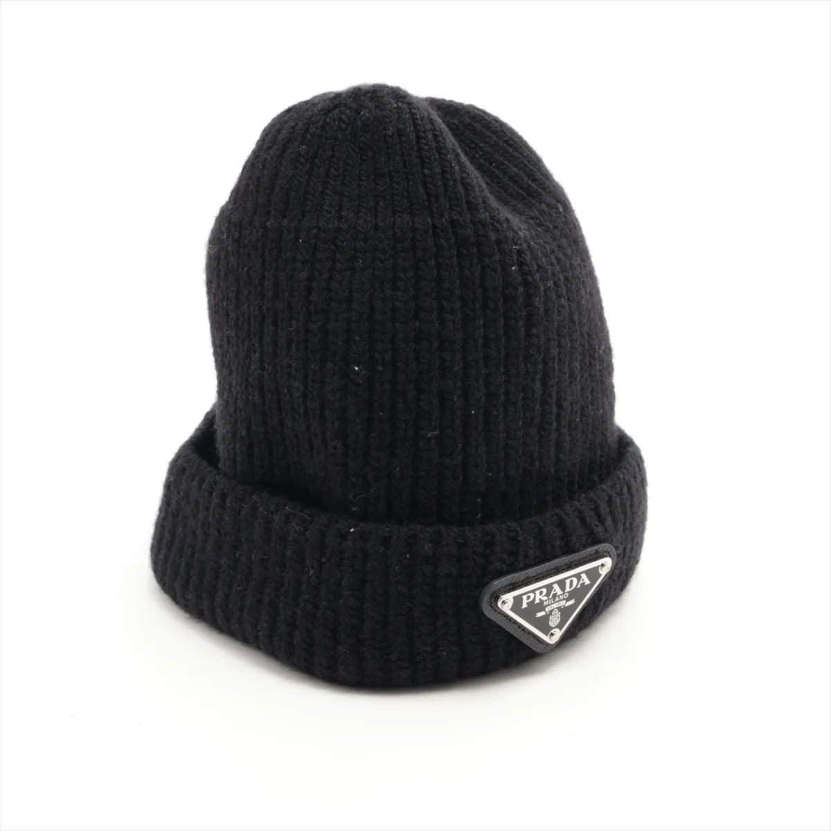 Triangle Logo Knit Sweater, Size S, Wool x Cashmere, Black. — view 2