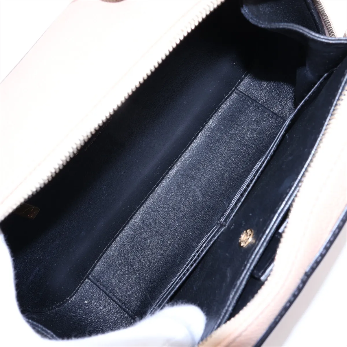 CC Filigree Caviar Skin 2-Way Shoulder Bag, Beige x Black, Gold Hardware, 23800088 (Serial Number ), with Mirror — view 8