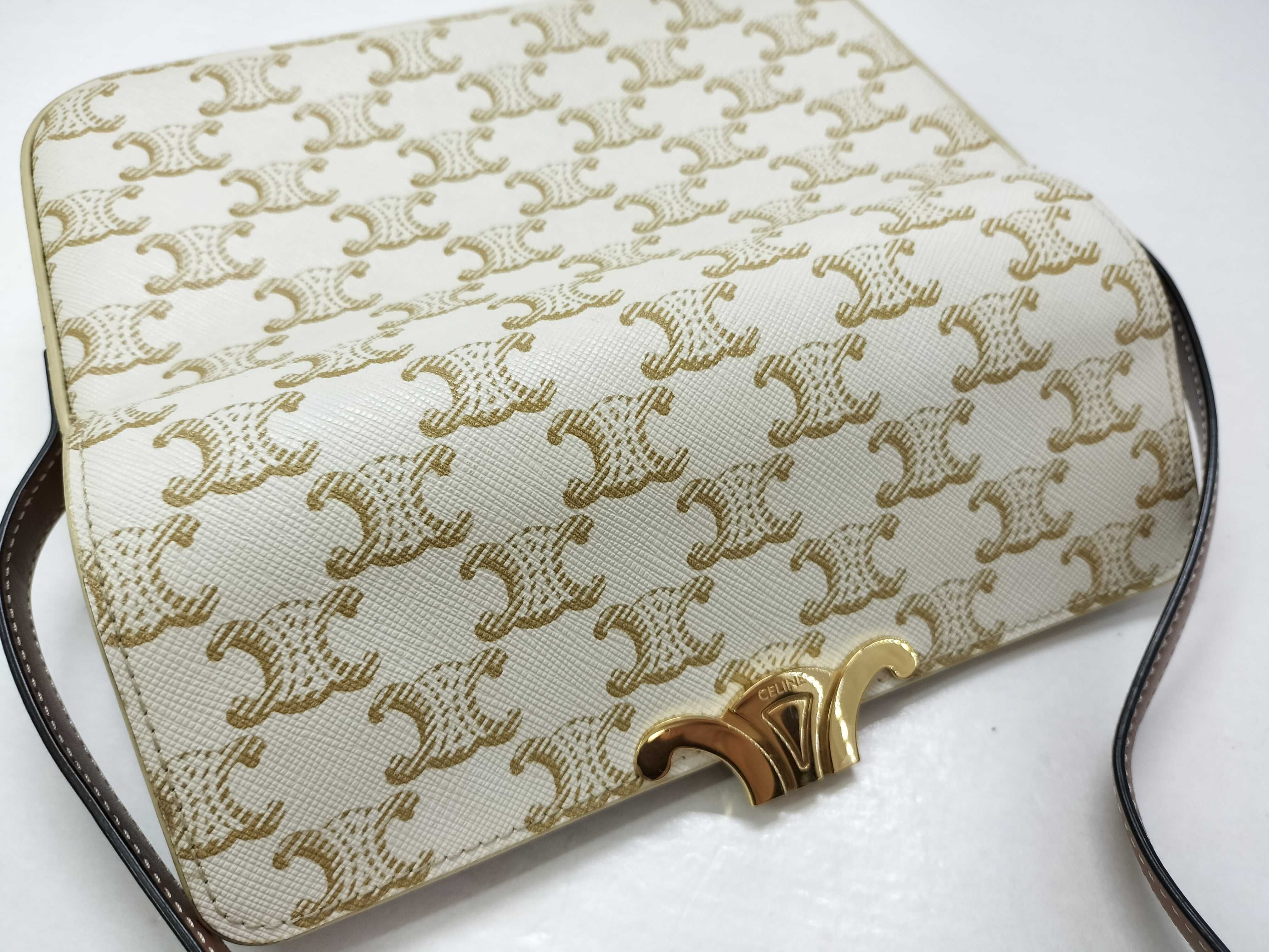 Claude Triomphe Ivory x Brown Shoulder Bag PVC x Leather Eye Handbag — view 13