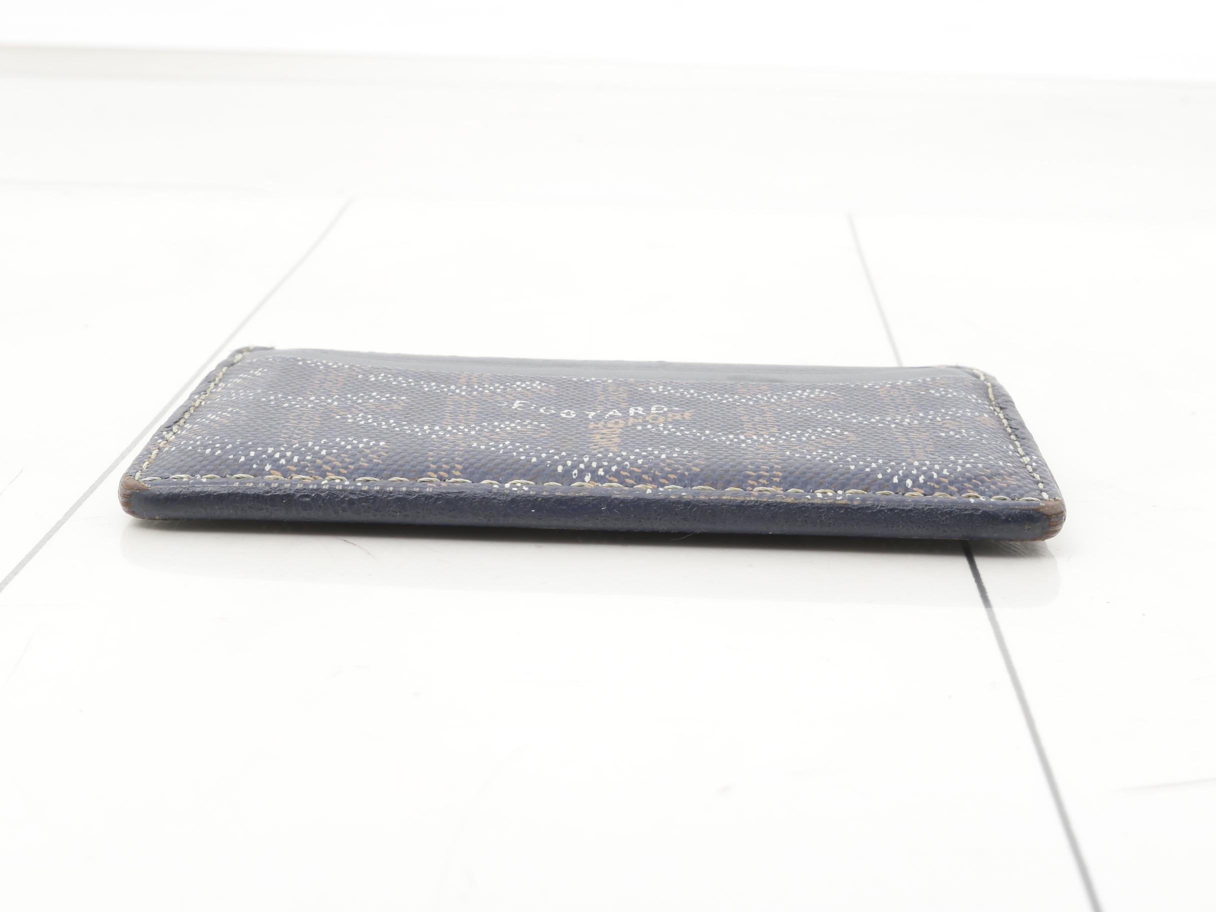 Saint Sulpice Herringbone Card Case STSULPPMLTY Navy — view 3