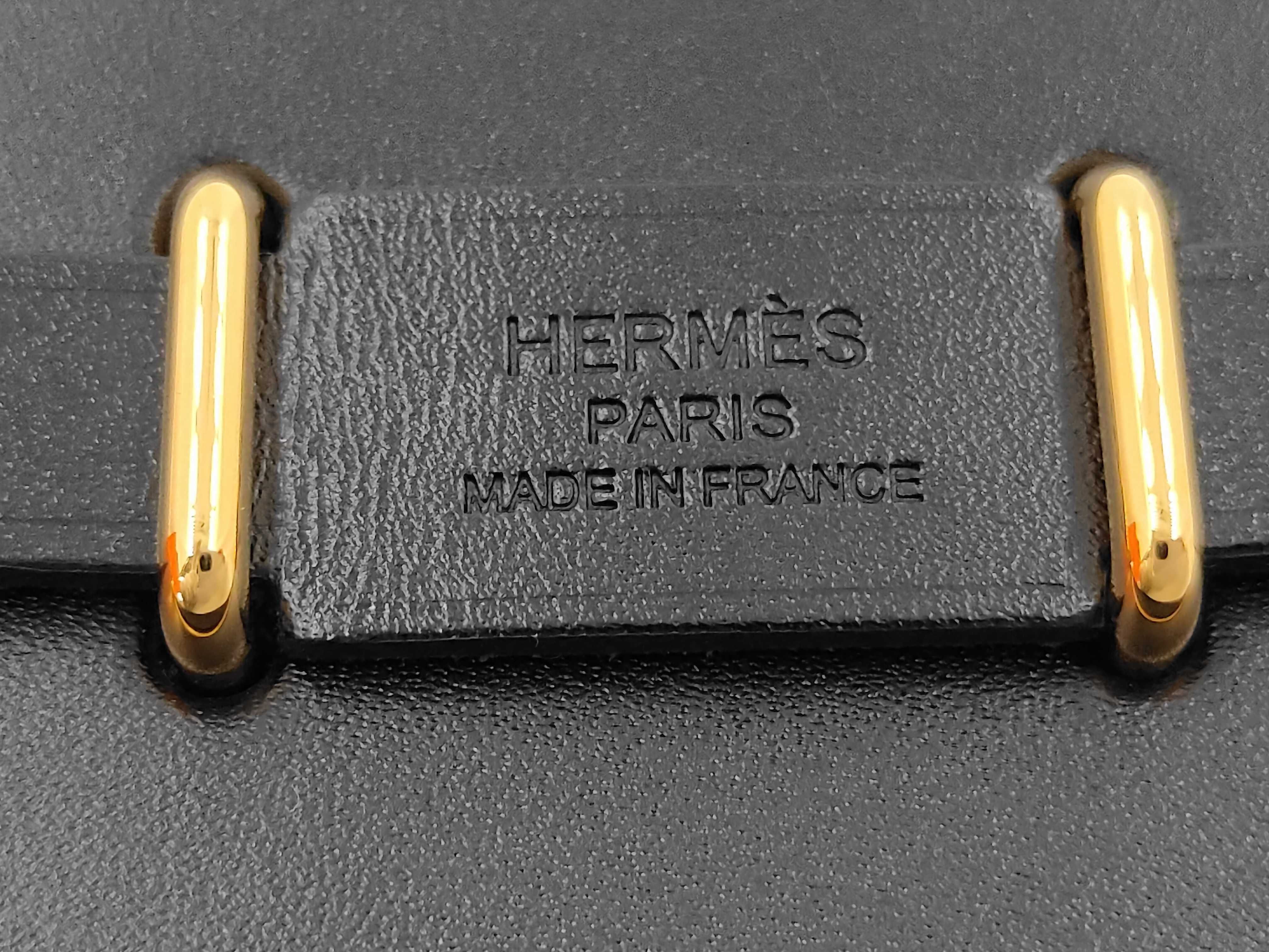 Hermès Herbag Zip 20 Mini Black Gold Hardware G Stamp Shoulder Bag — view 10