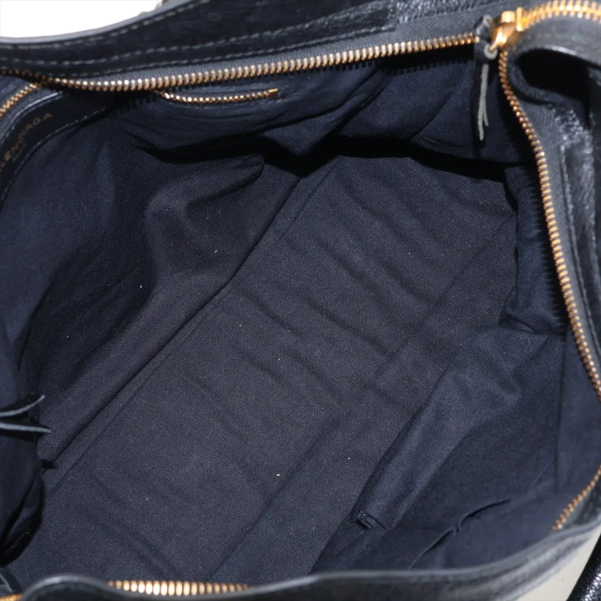 Metallic Edge City Leather 2-Way Handbag, Black, 390154, with Mirror — view 8