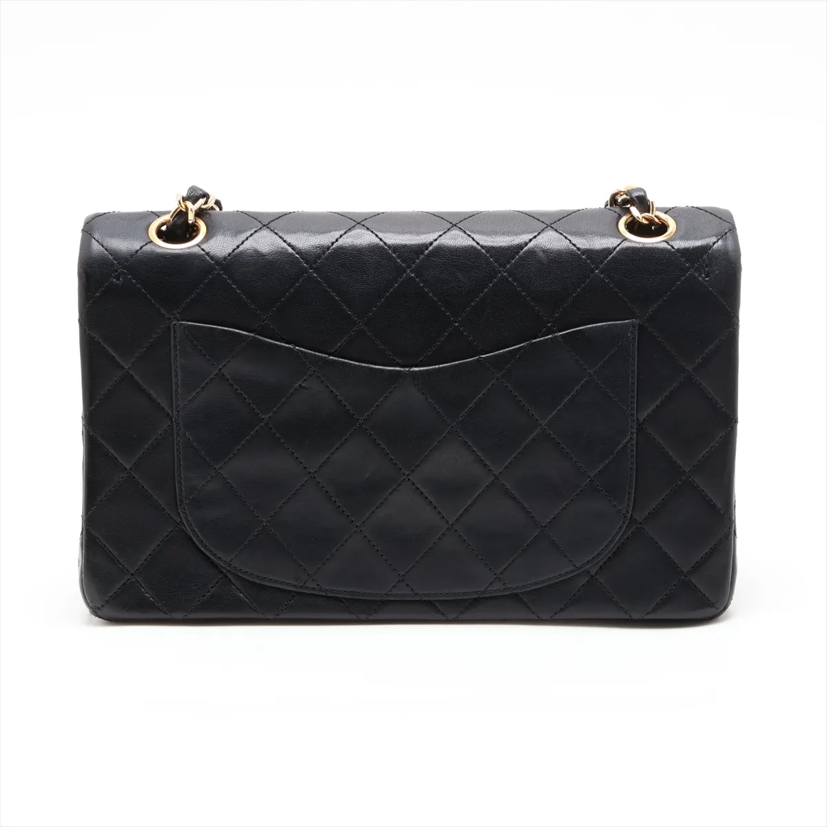 Matelassé 23 Small Lambskin Double Flap Double Chain Bag, Black with Gold Hardware, 0451222, Serial Number 0-series, A01113 — view 2