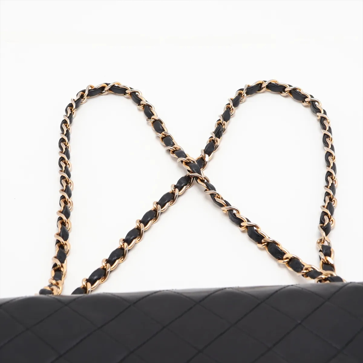 Matelassé 23 Small Lambskin Double Flap Double Chain Bag, Black with Gold Hardware, 0451222, Serial Number 0-series, A01113 — view 6