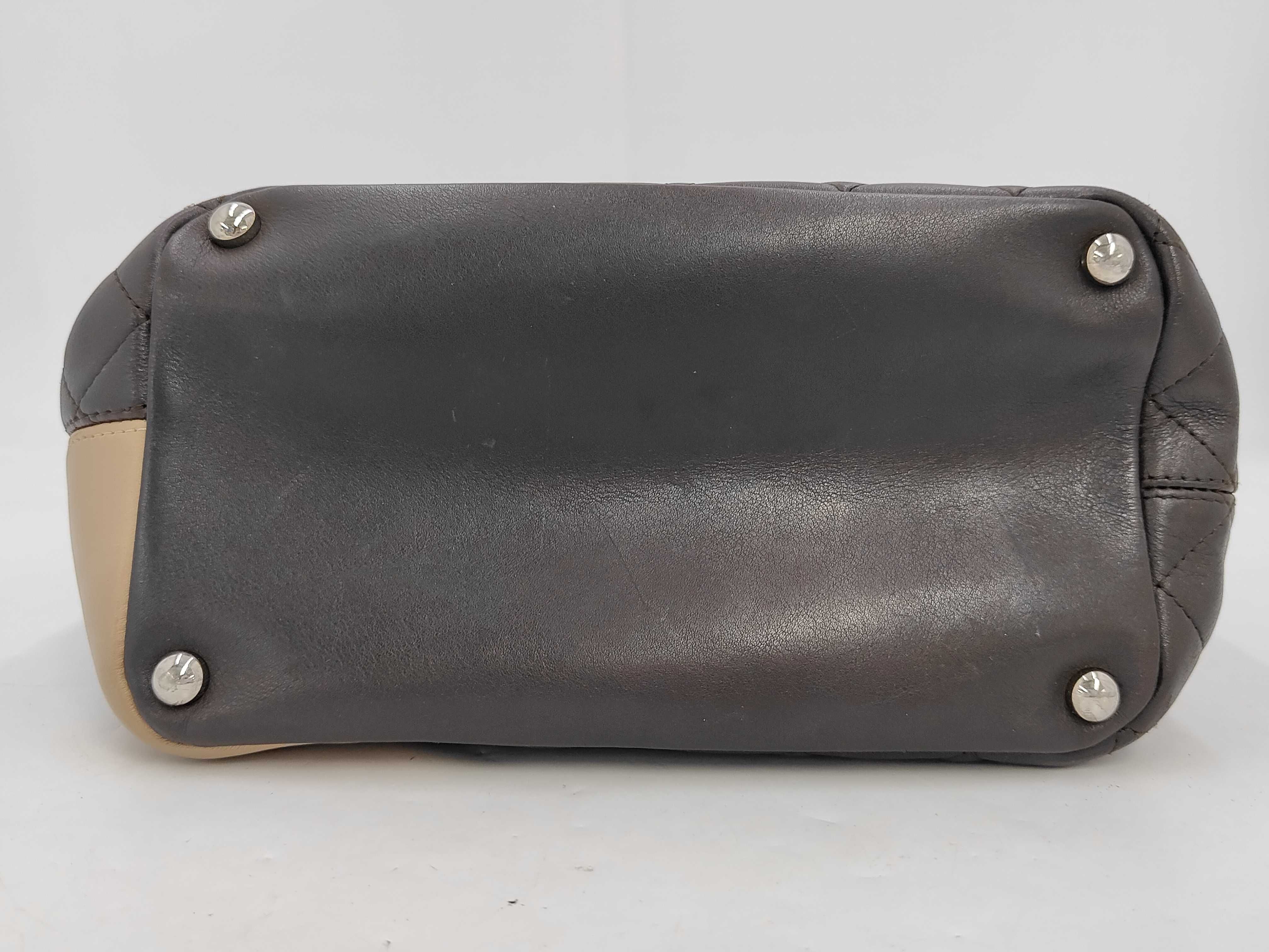 Matelassé Coco Mark Cambon Leather Handbag (Brown) — view 3