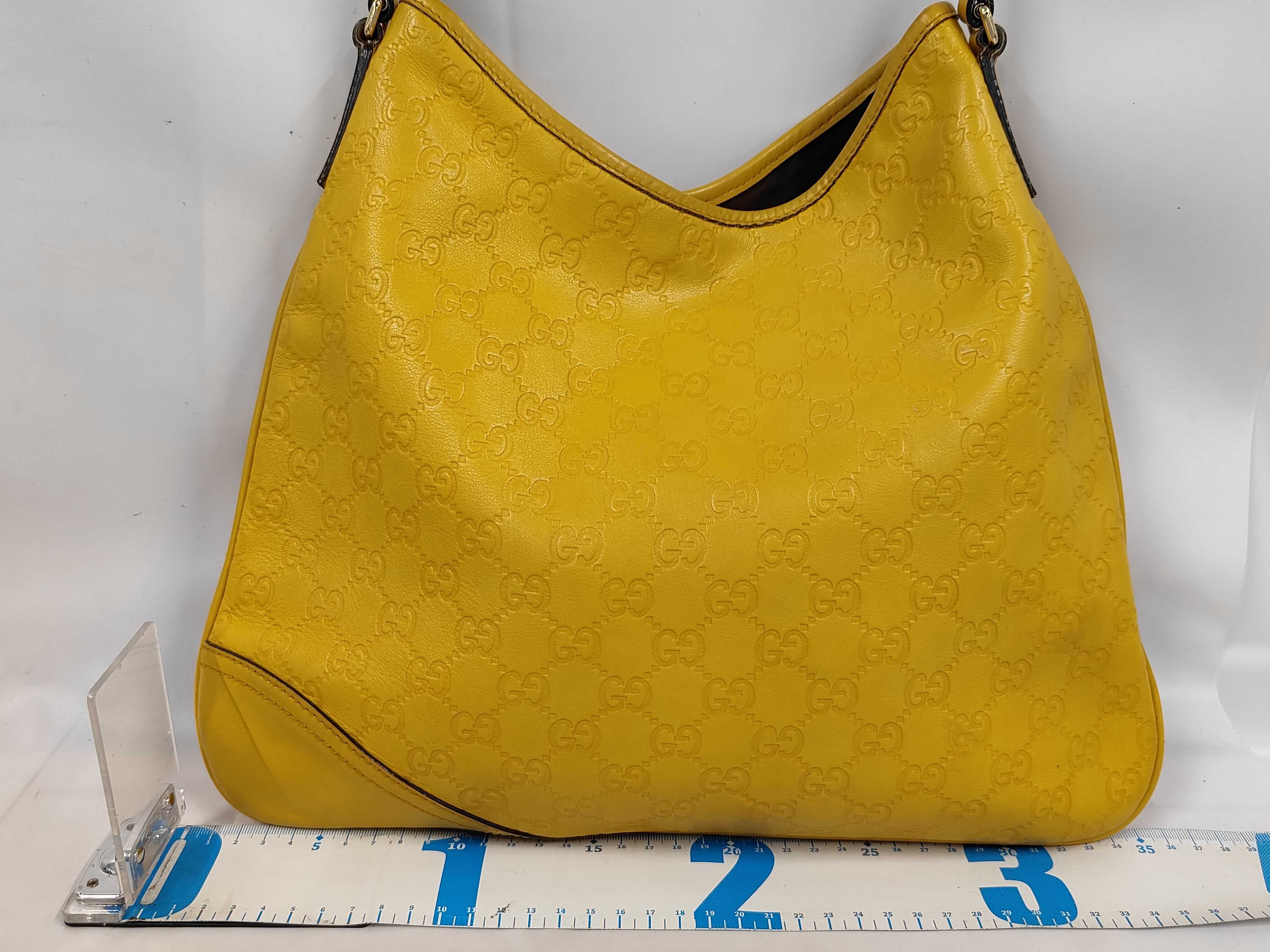 Yellow Leather GG Monogram Double G Shoulder Bag — view 2
