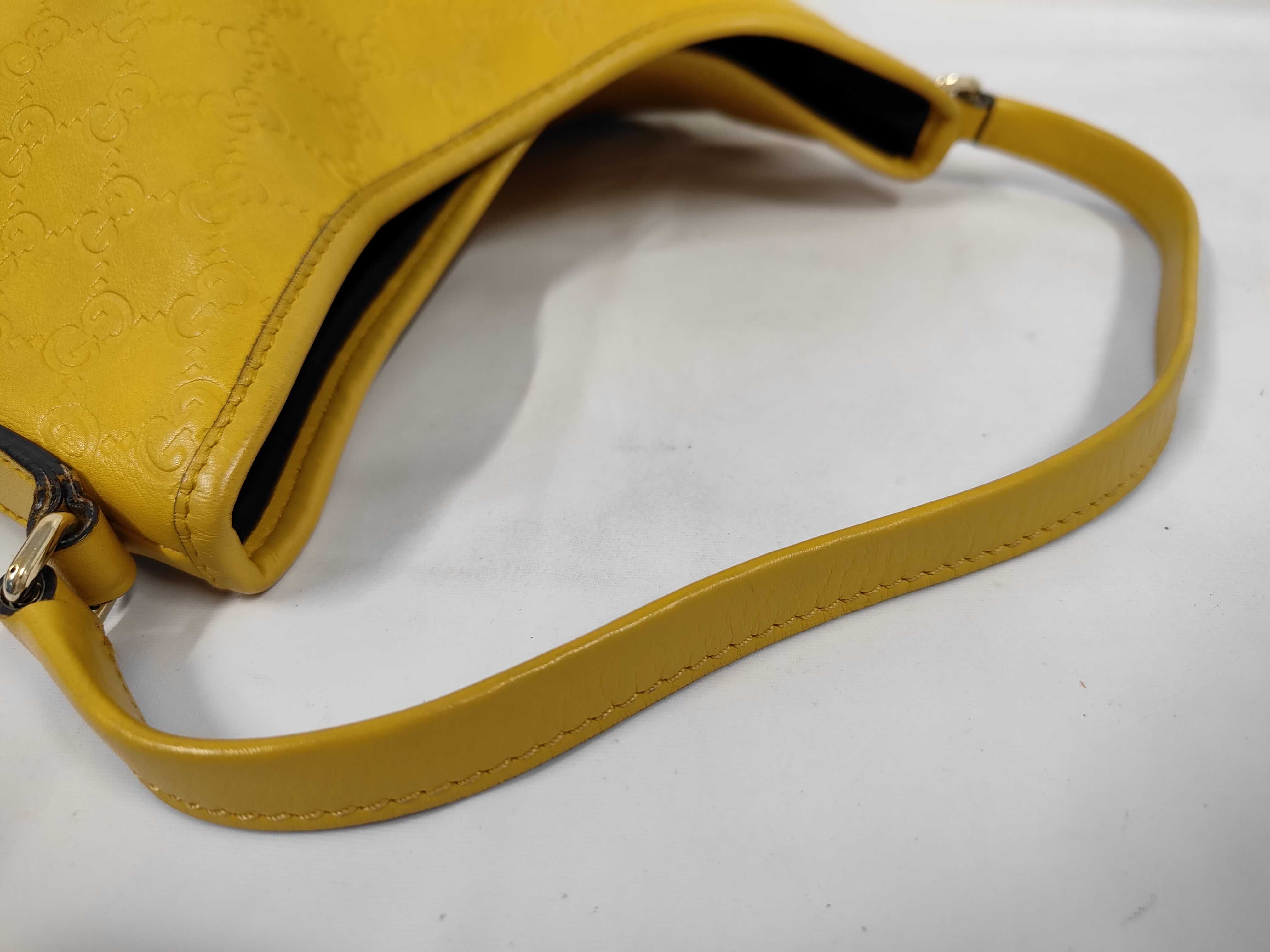 Yellow Leather GG Monogram Double G Shoulder Bag — view 3
