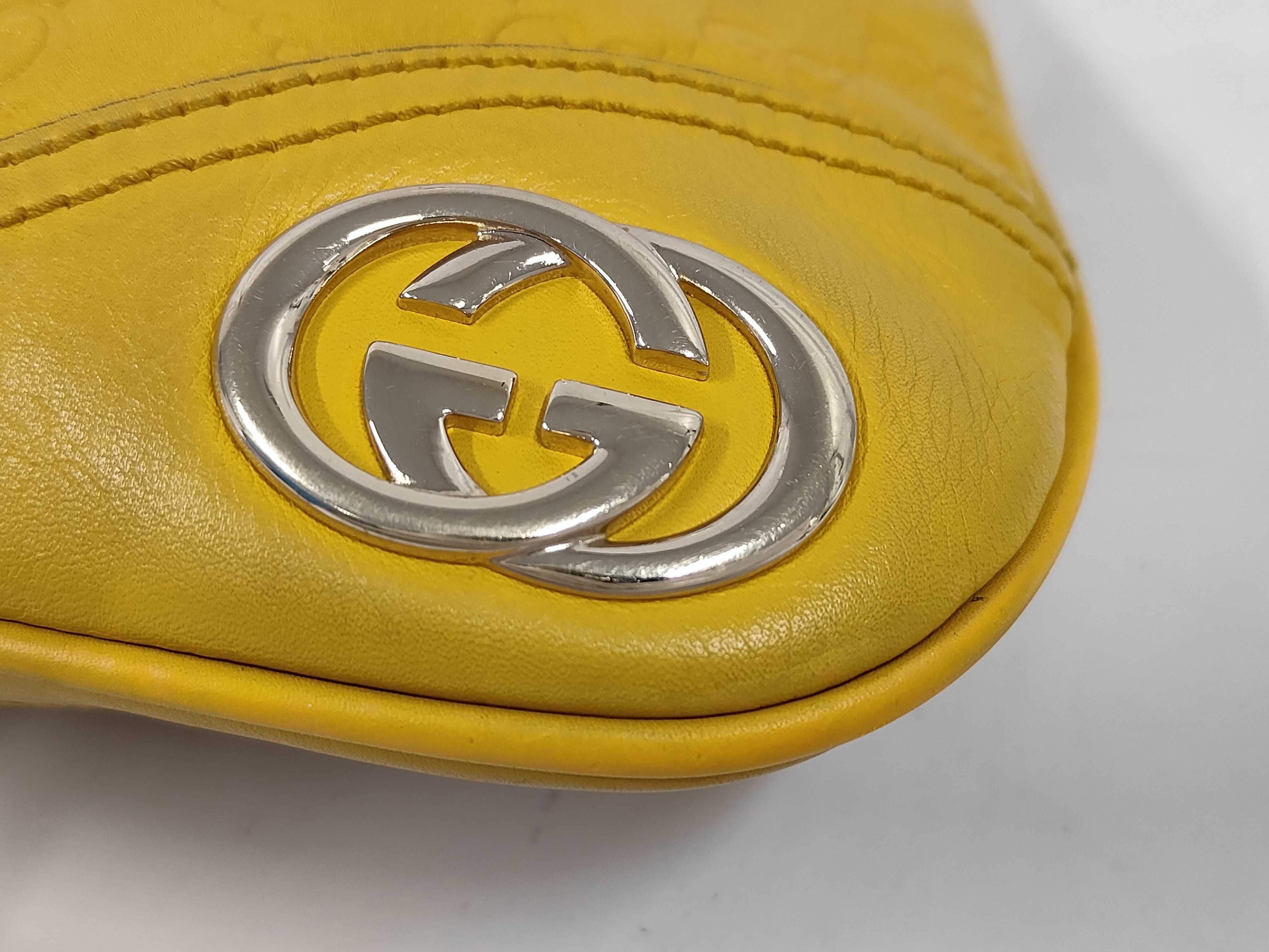 Yellow Leather GG Monogram Double G Shoulder Bag — view 5