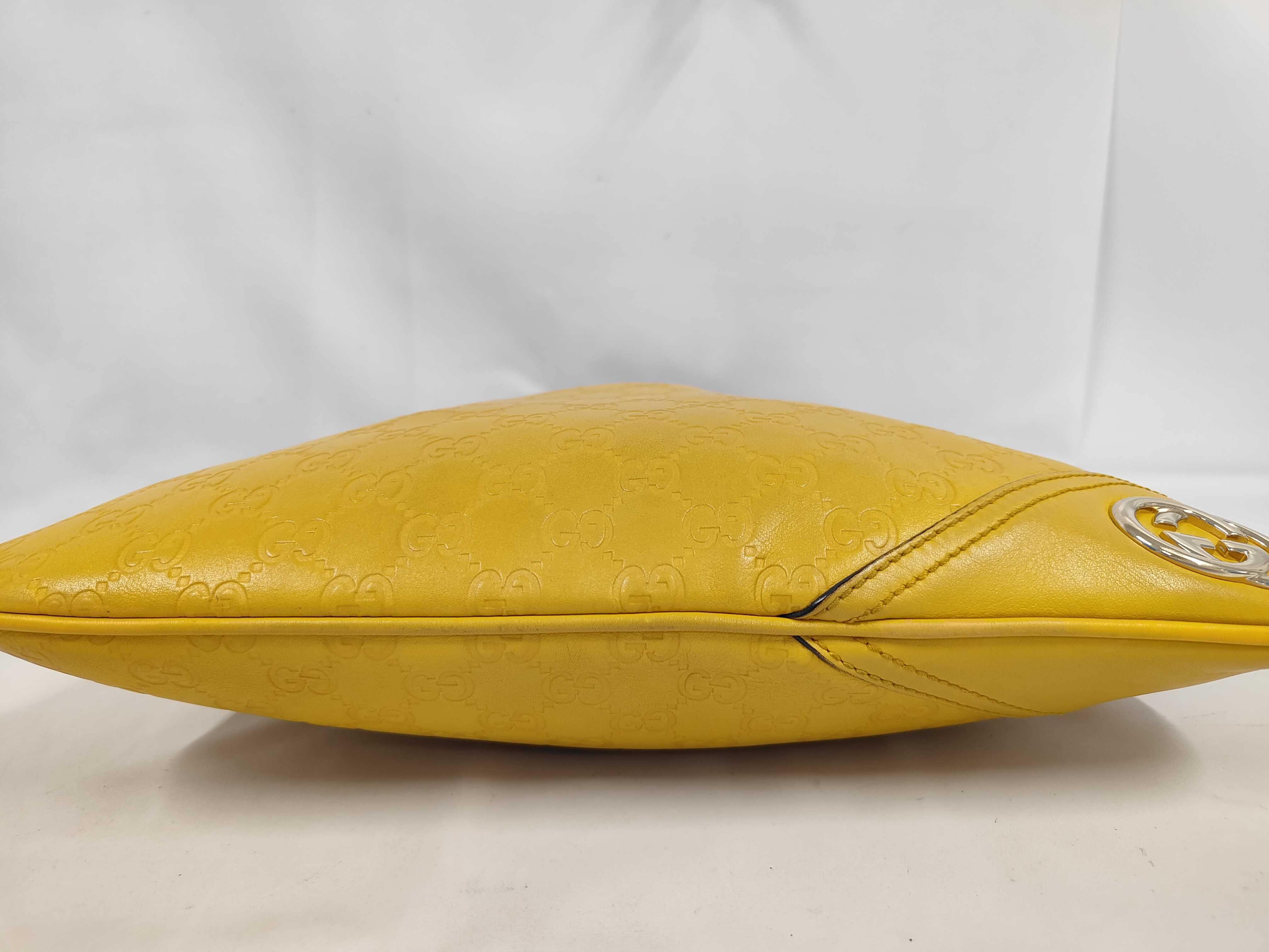 Yellow Leather GG Monogram Double G Shoulder Bag — view 6