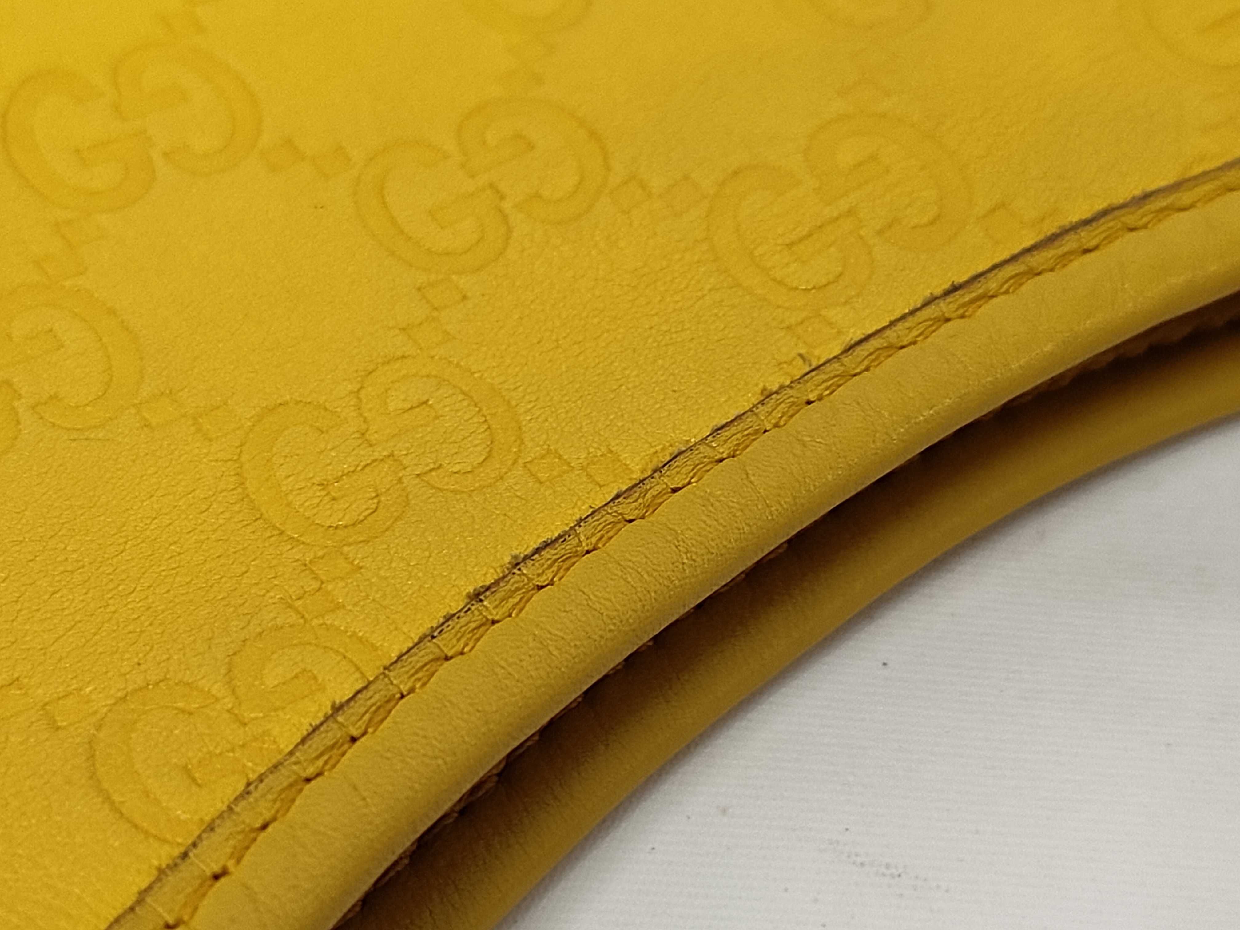 Yellow Leather GG Monogram Double G Shoulder Bag — view 10