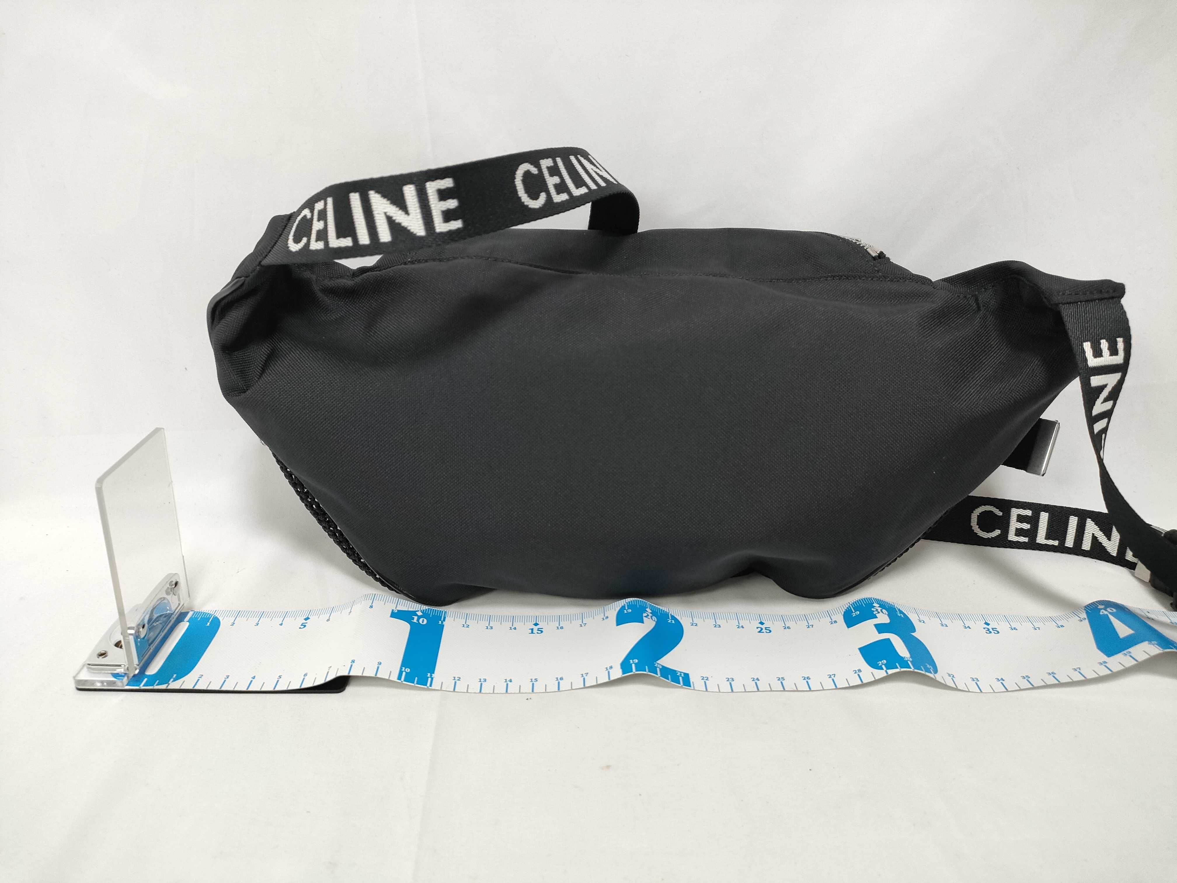 Homme Trekking Belt Bag, Nylon x Leather Body Bag, Black Waist Bag — view 2