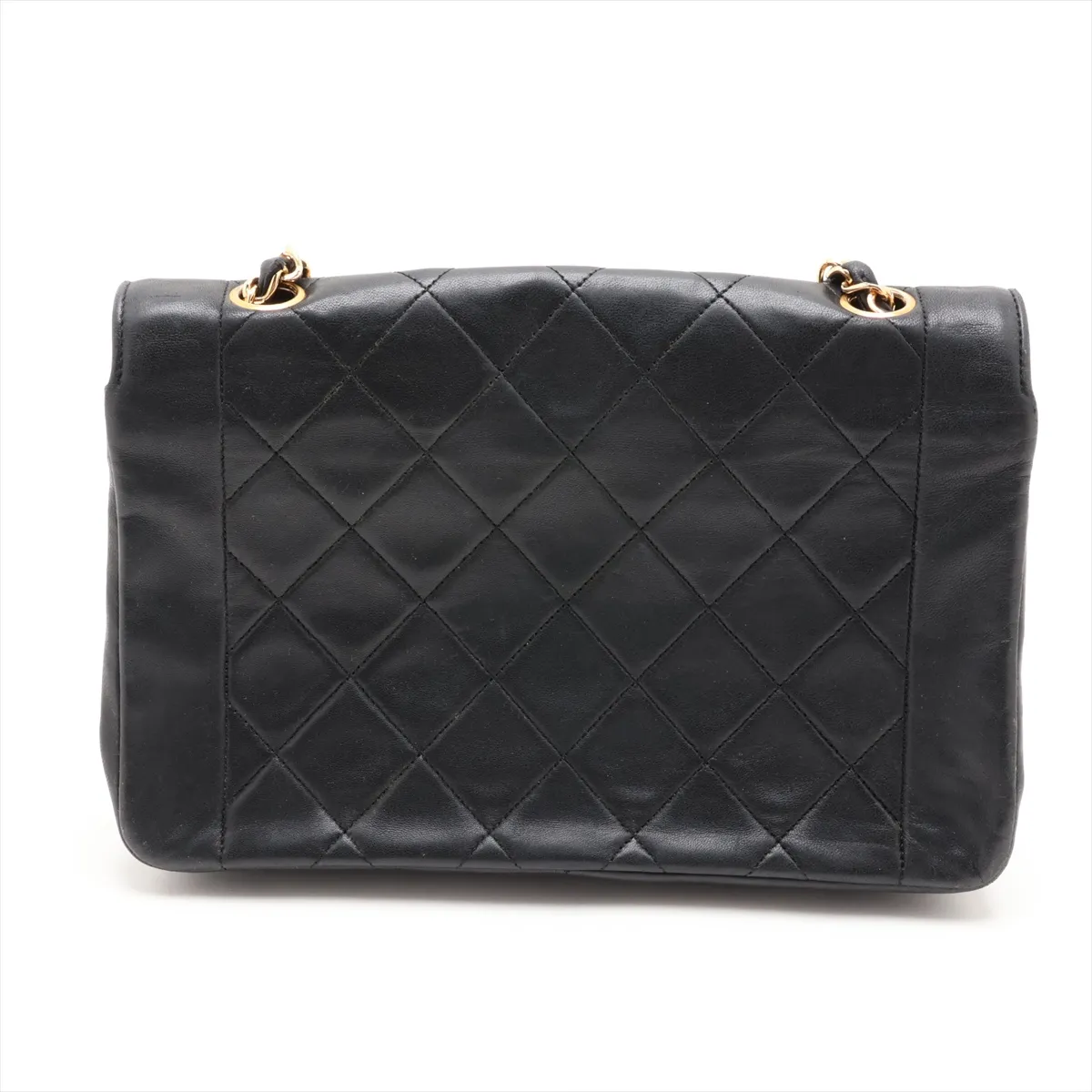 Matelassé Lambskin Single Flap Single Chain Bag, Diana Flap, Black with Gold Hardware, Item No. 1788377, Series 1 — view 2