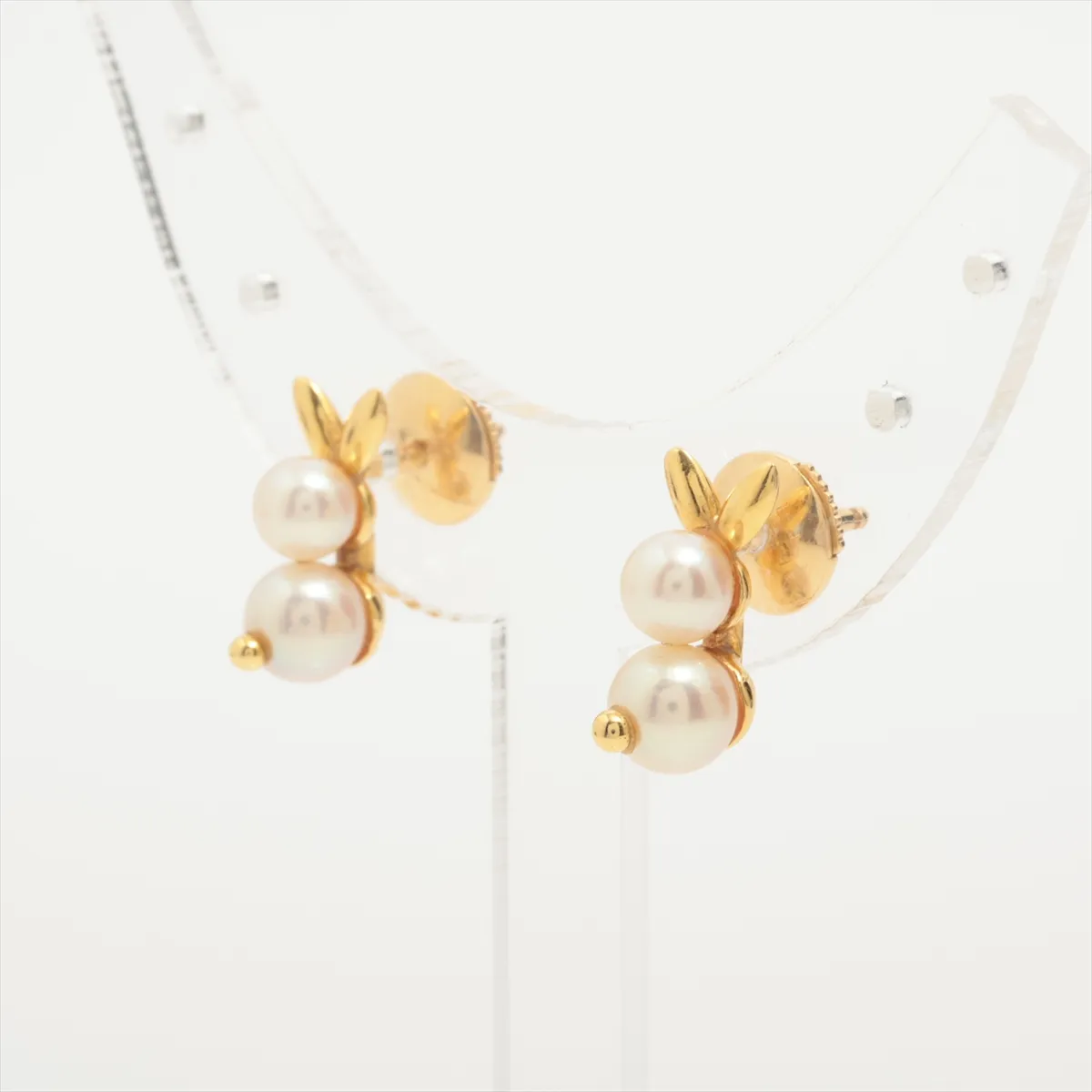 Lapin Earrings 750(YG) 3.3g Approx. 4.5-5.5mm B3403P61 750(YG) x Gold unknown (Hallmark) No engraving on body Catch distortion — view 3