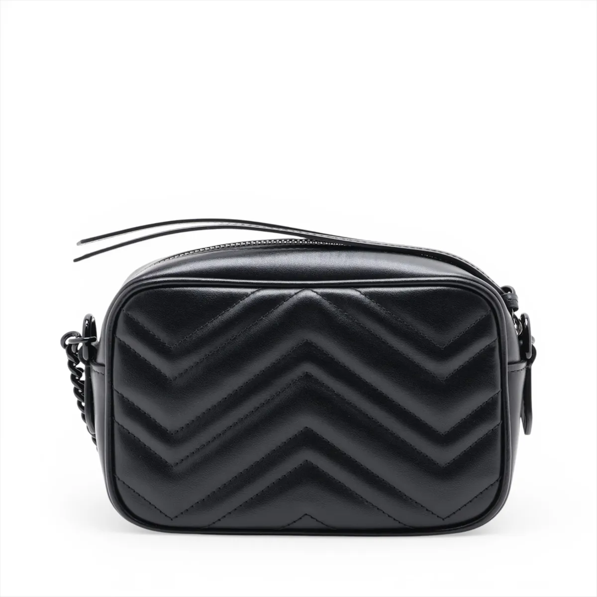 GG Marmont Leather Chain Shoulder Bag, Black, 634936 — view 2