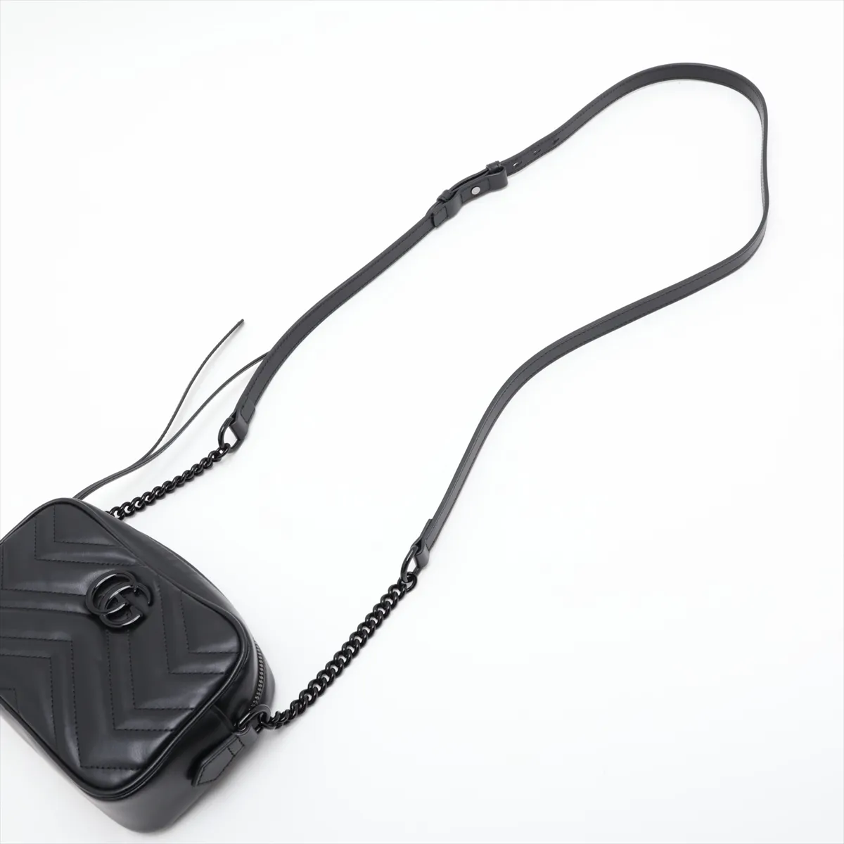 GG Marmont Leather Chain Shoulder Bag, Black, 634936 — view 5