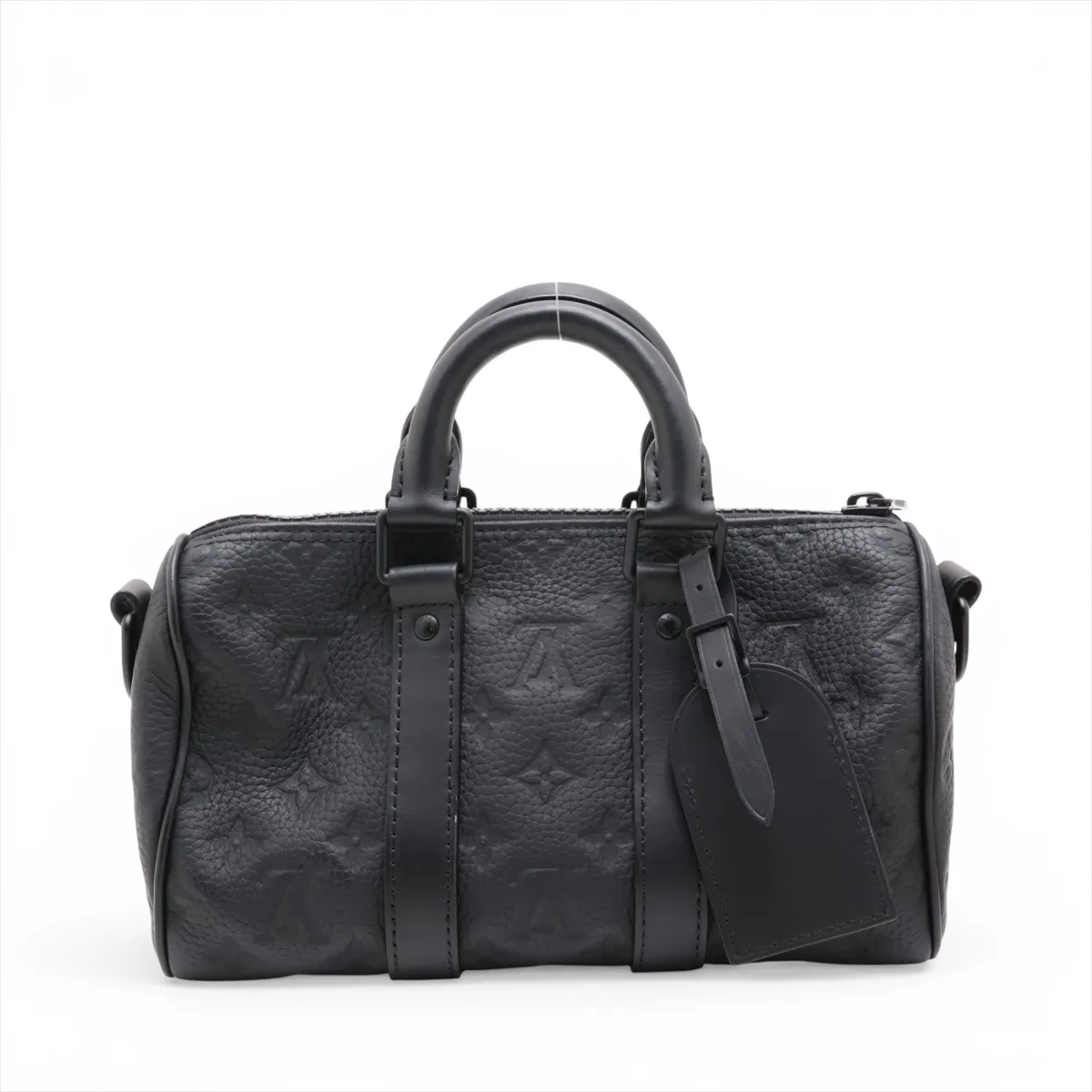 Taurillon Monogram Keepall Bandoulière 25 M20900 Black with initials, RFID responsive. — view 2