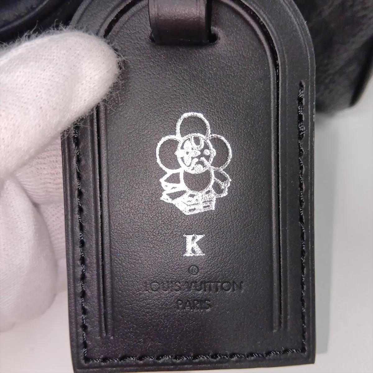 Taurillon Monogram Keepall Bandoulière 25 M20900 Black with initials, RFID responsive. — view 12