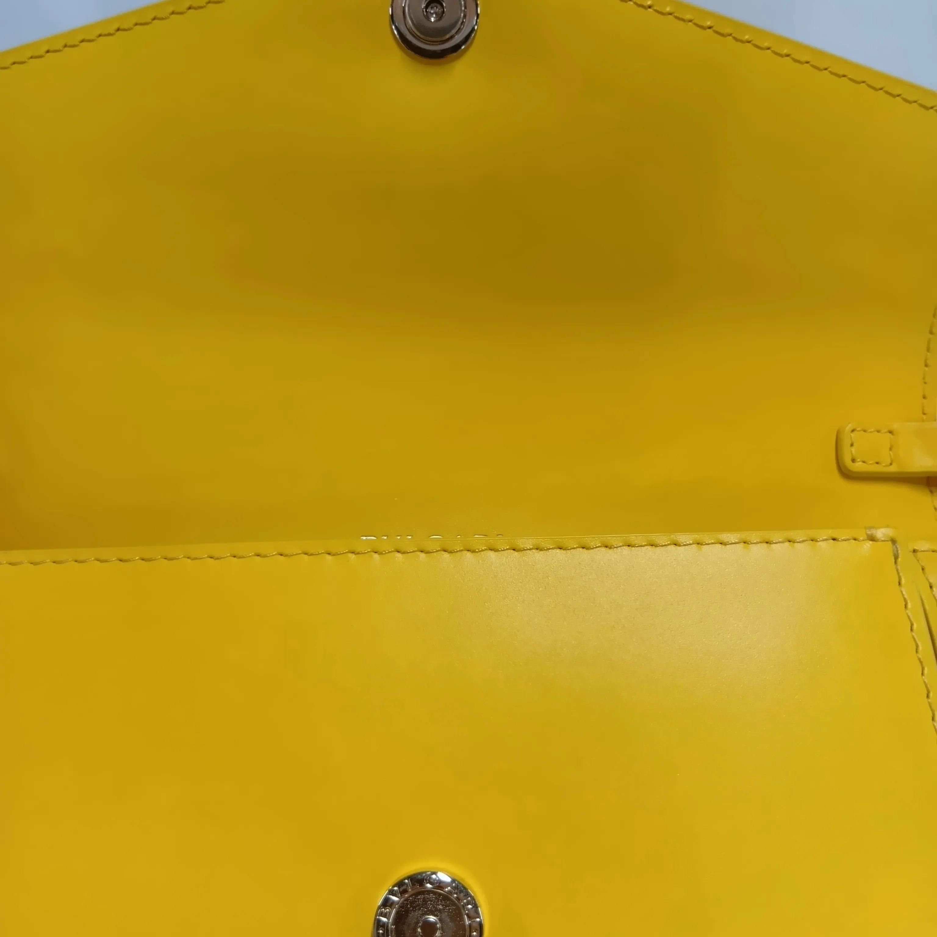 Serpenti Leather Chain Shoulder Bag, Yellow, with Mirror — view 12