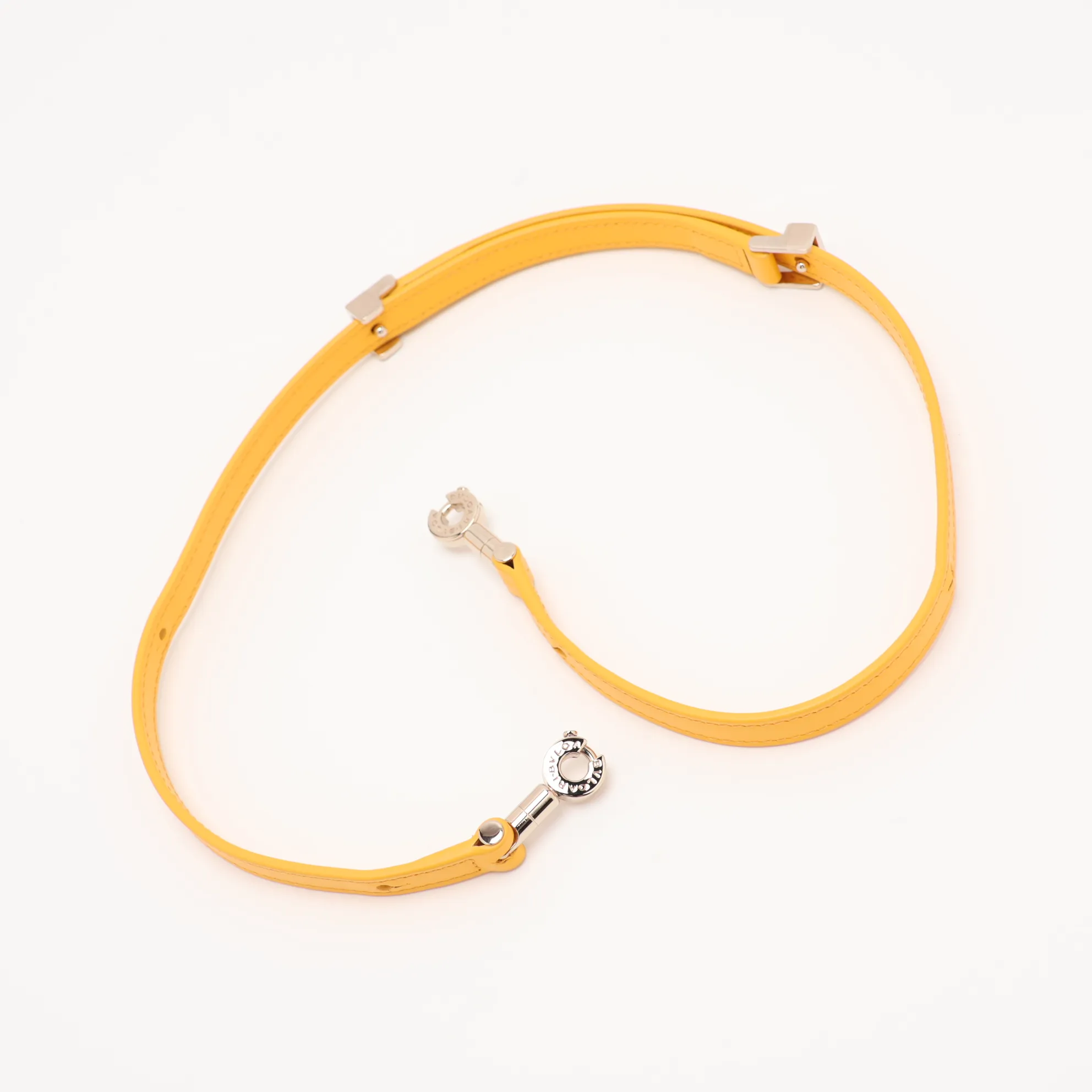 Serpenti Leather Chain Shoulder Bag, Yellow, with Mirror — view 5