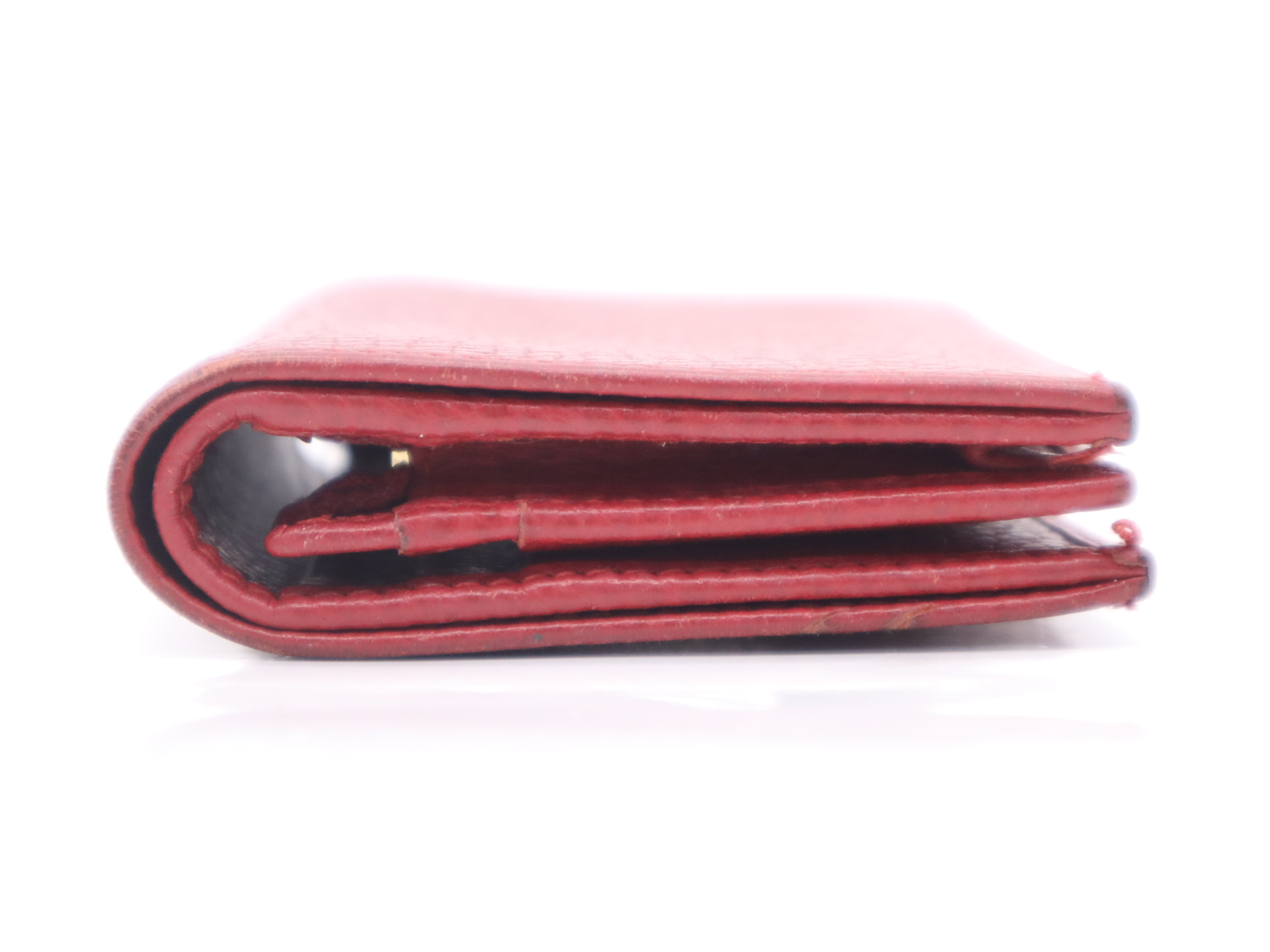 456126 Leather GG Marmont Bi-fold Wallet, Red, Gold Hardware — view 3
