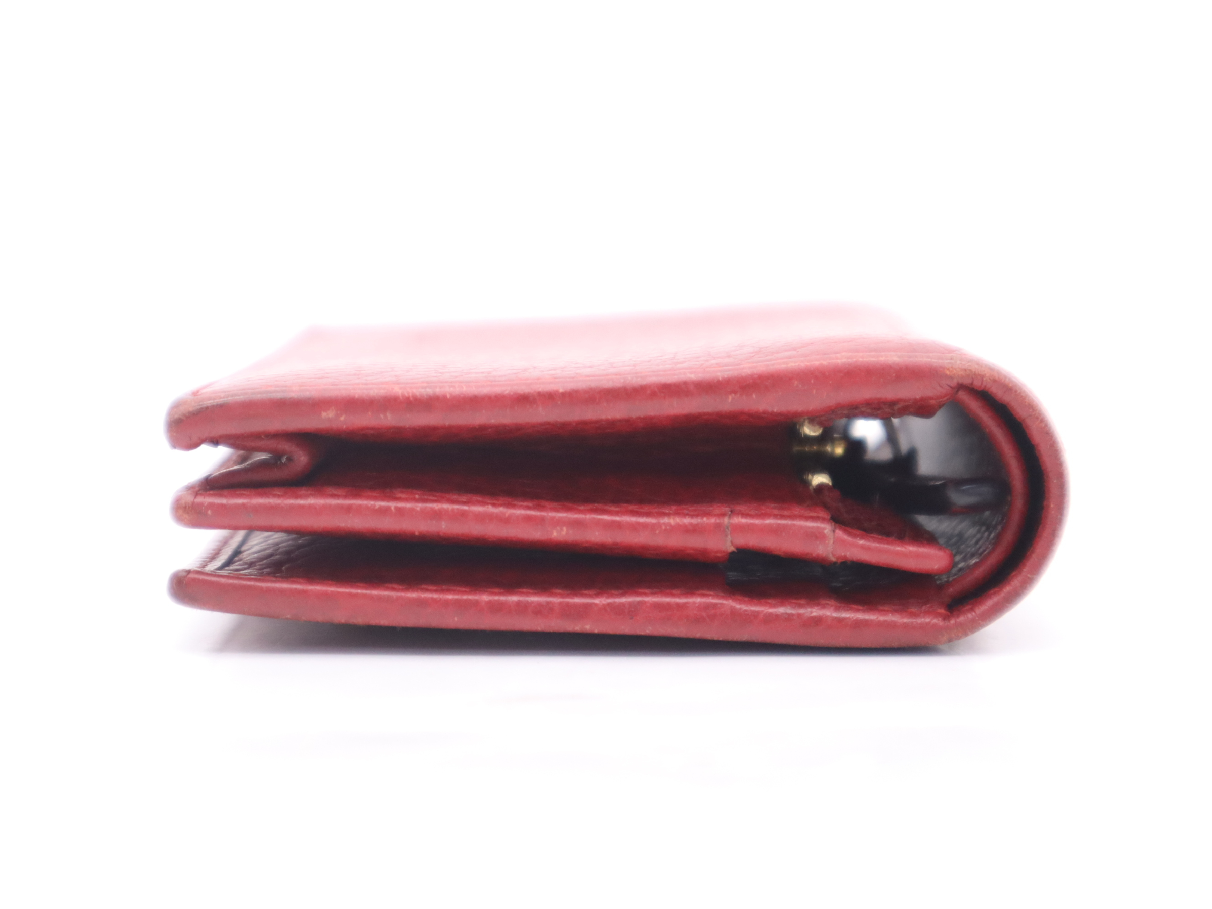 456126 Leather GG Marmont Bi-fold Wallet, Red, Gold Hardware — view 5