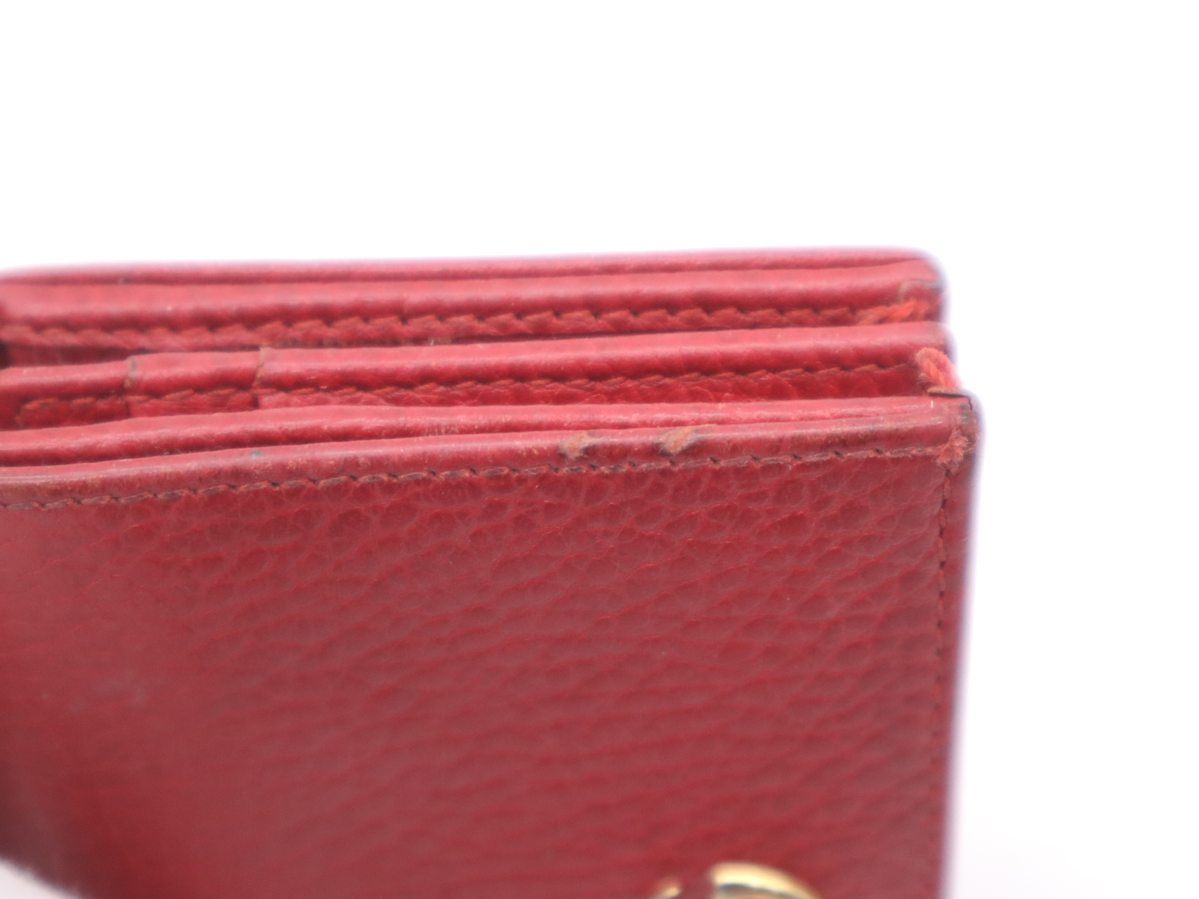 456126 Leather GG Marmont Bi-fold Wallet, Red, Gold Hardware — view 6