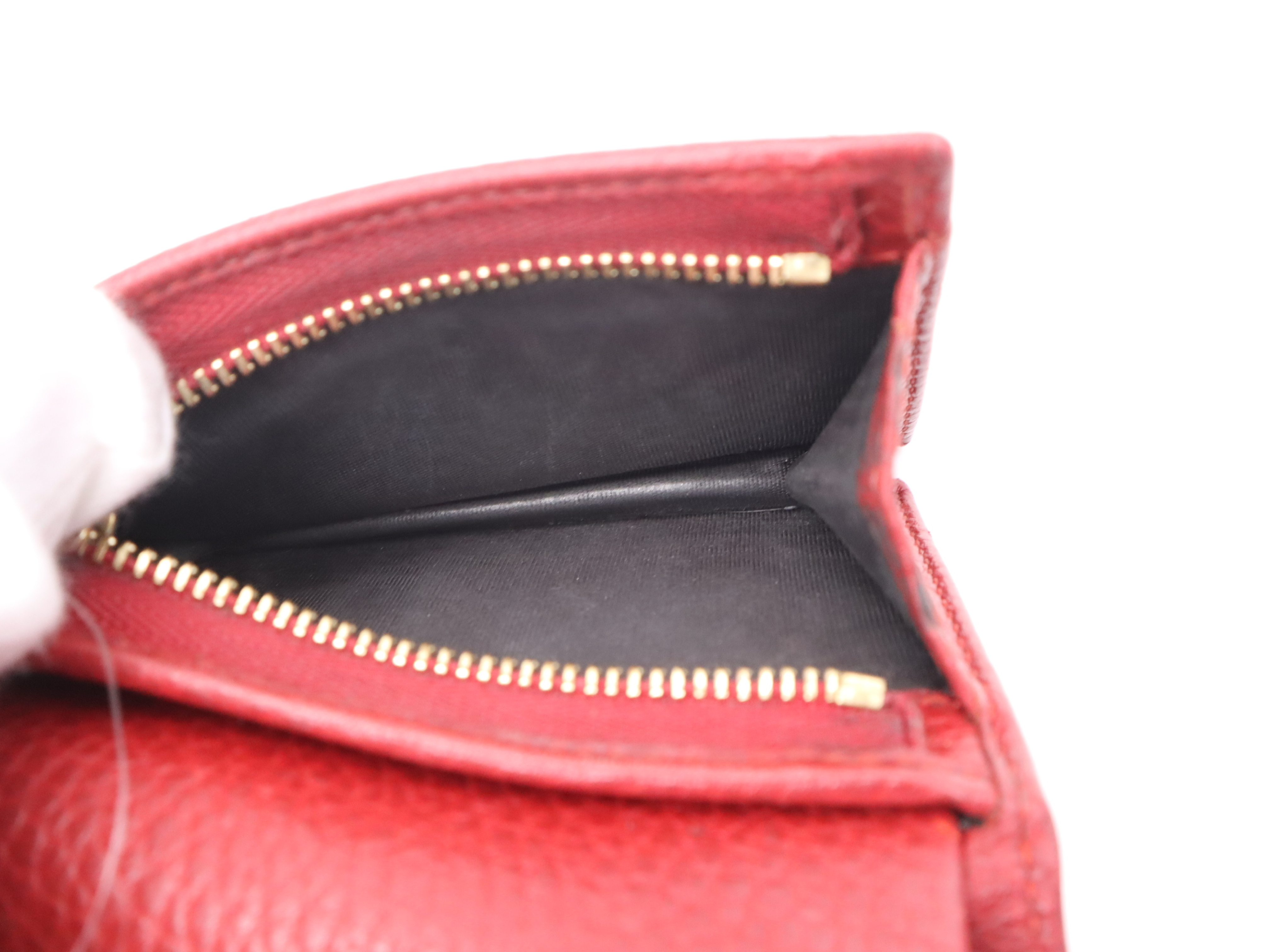 456126 Leather GG Marmont Bi-fold Wallet, Red, Gold Hardware — view 9