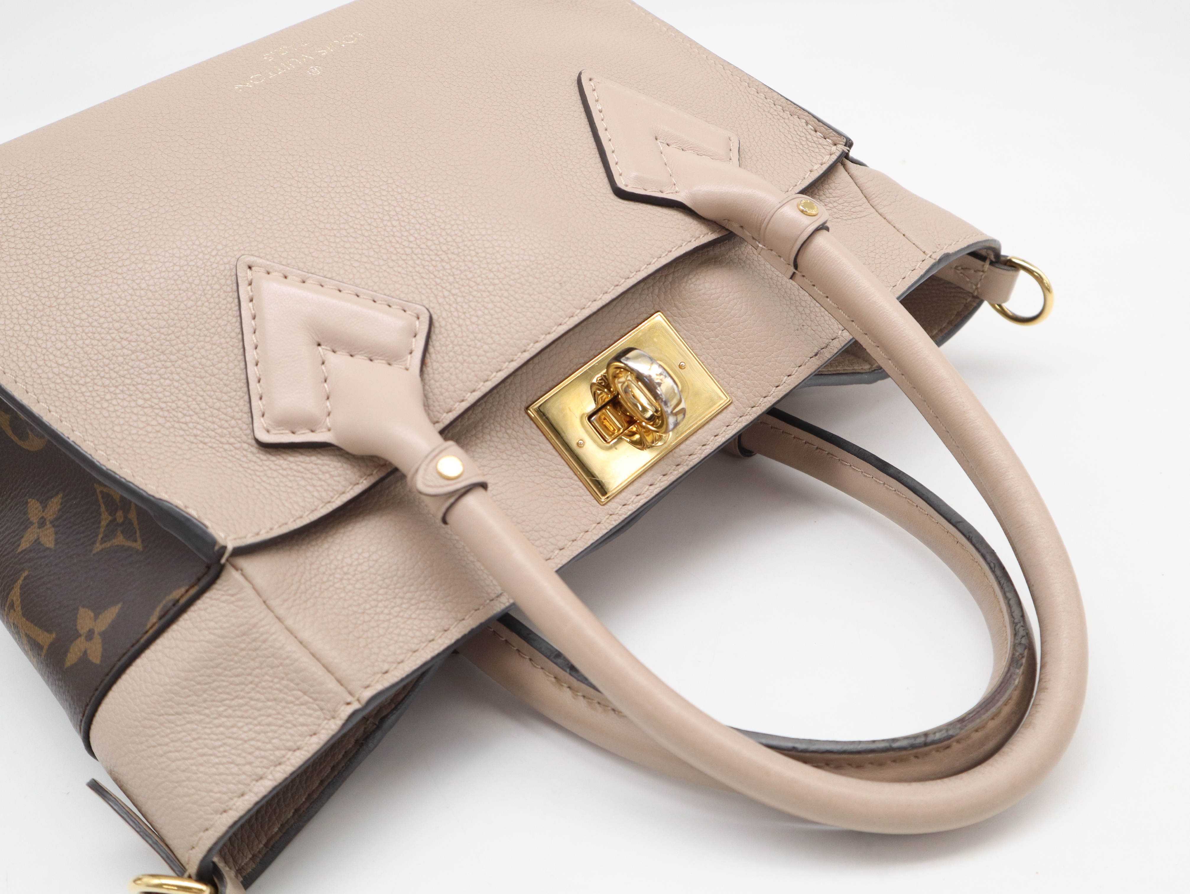 M57729 Calf Leather On My Side PM Greige Shoulder Bag with Shoulder Strap — view 6