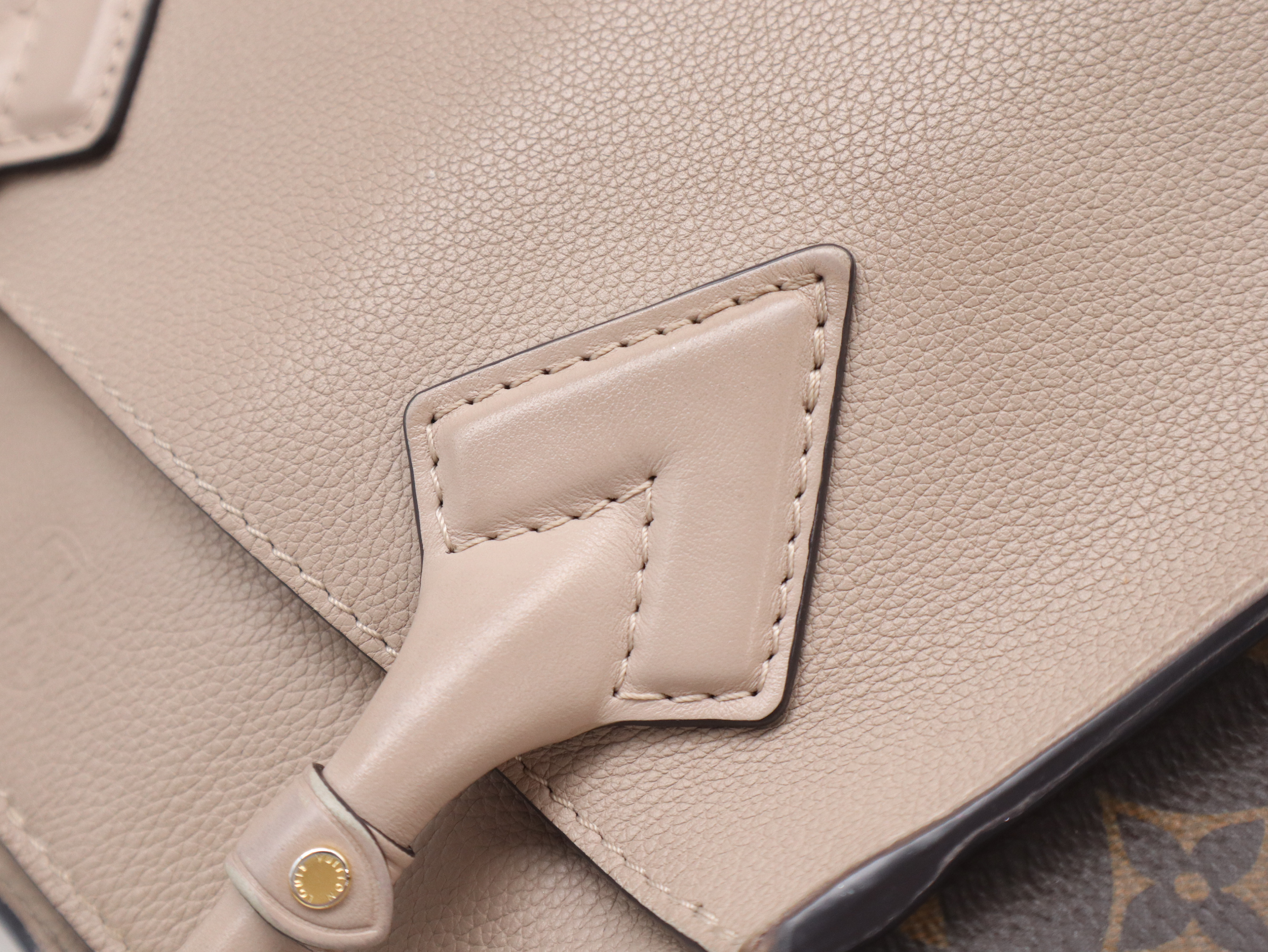 M57729 Calf Leather On My Side PM Greige Shoulder Bag with Shoulder Strap — view 9