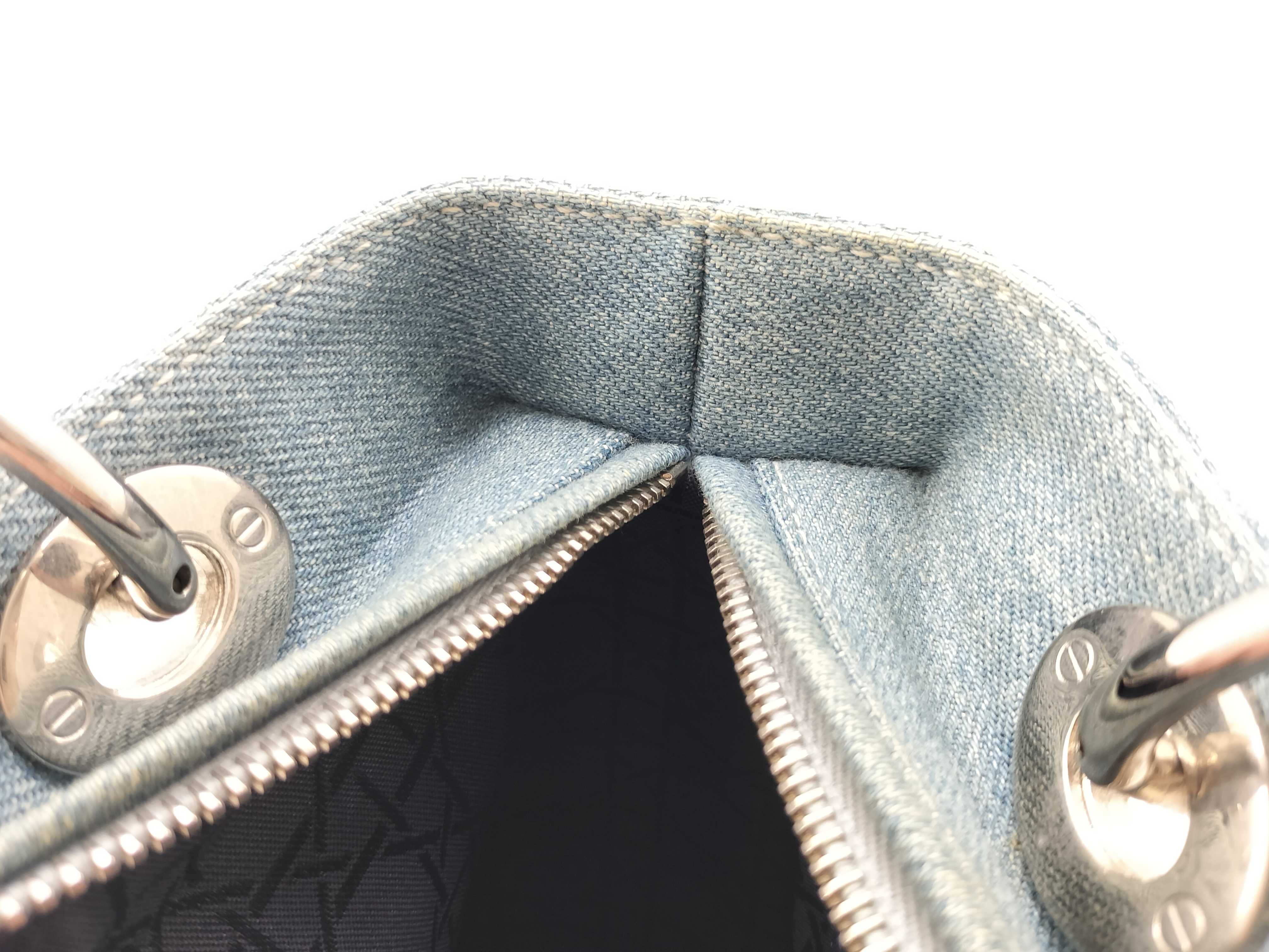 Lady Dior Christian Lady Cannage Denim 2-Way Handbag Blue Handbag — view 12
