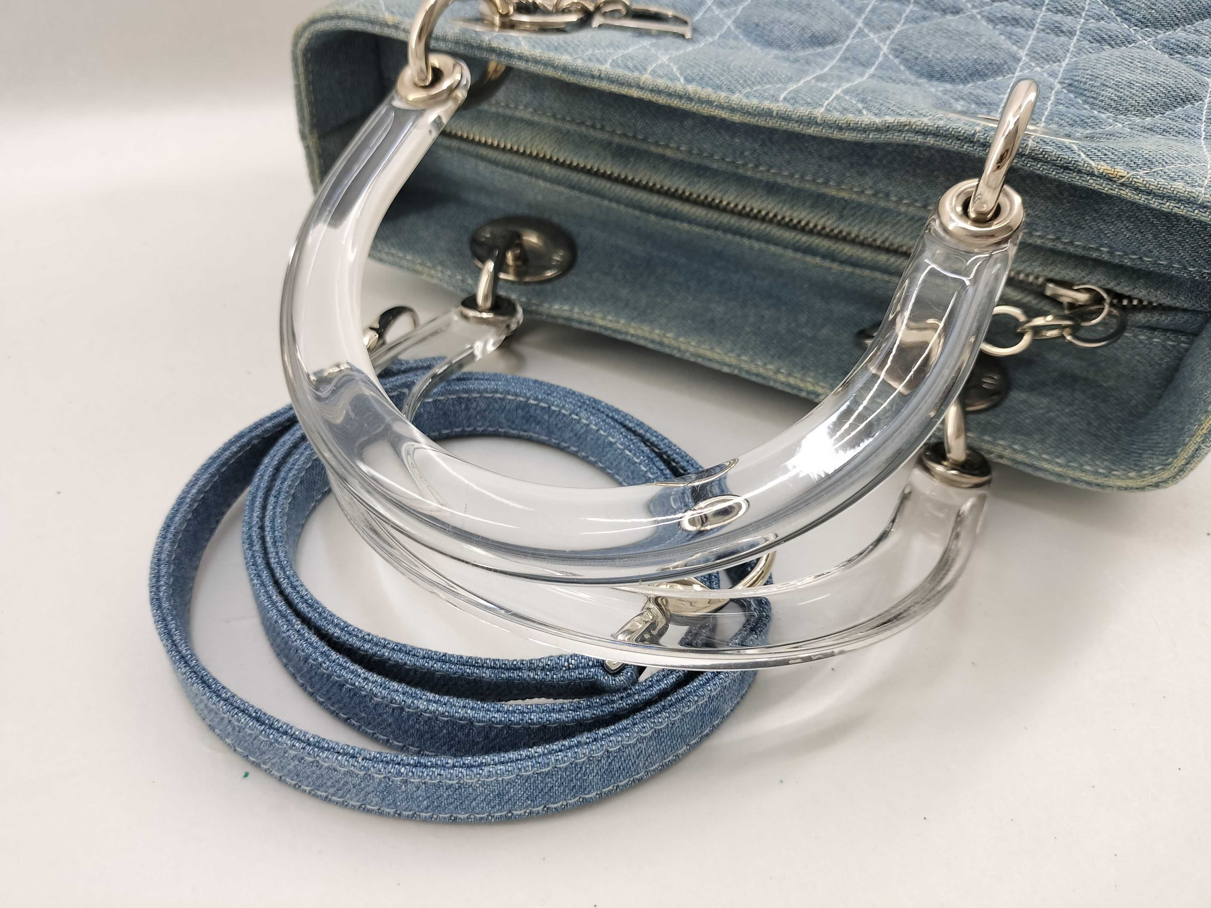 Lady Dior Christian Lady Cannage Denim 2-Way Handbag Blue Handbag — view 7