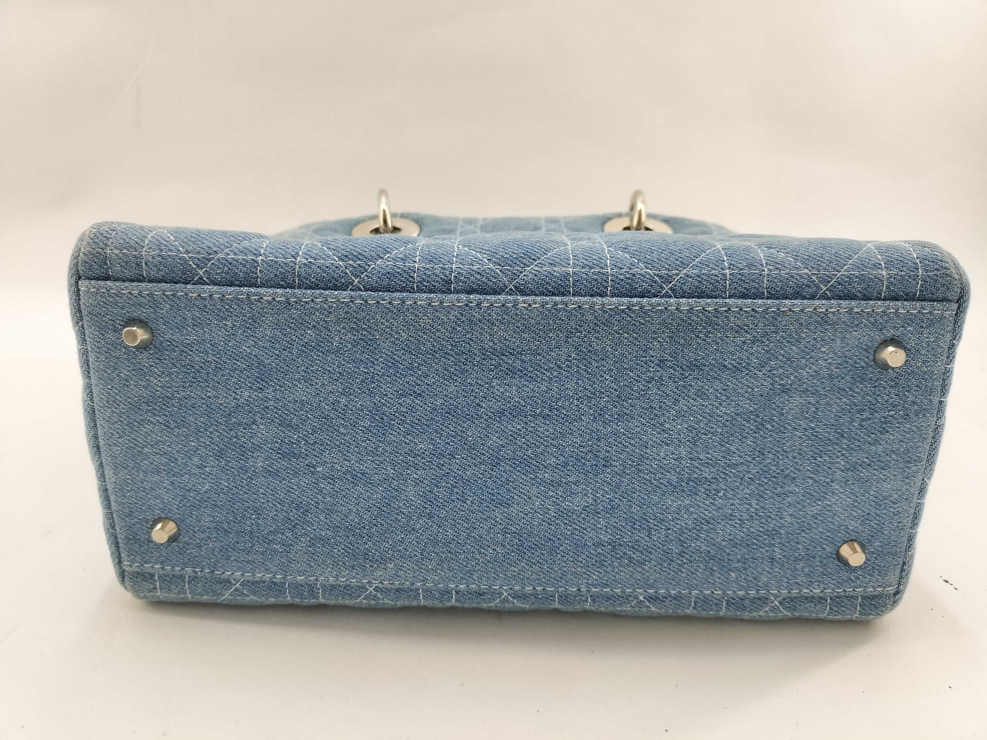 Lady Dior Christian Lady Cannage Denim 2-Way Handbag Blue Handbag — view 8