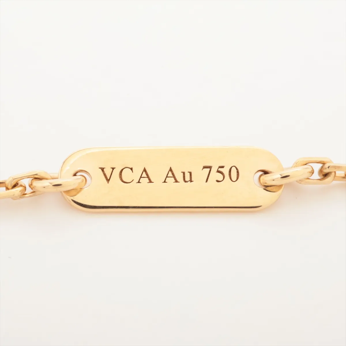Vintage Alhambra Shell Necklace, 750 (Yellow Gold), 5.0g, JE904244. Features: Damaged hallmark, — view 4