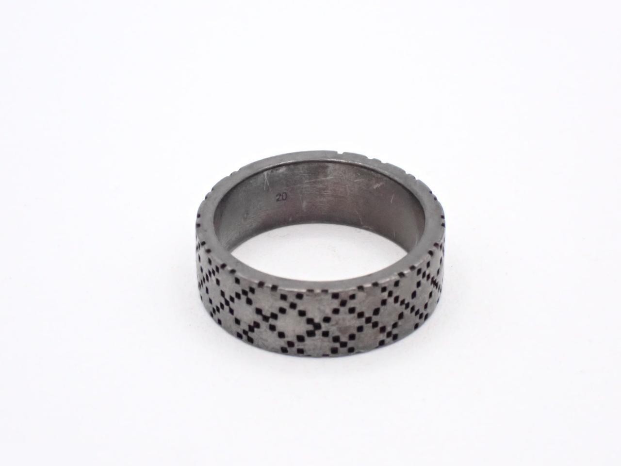 Diamante ring, 925 sterling silver, 8.9g, stamped "20", actual size #19 — view 2