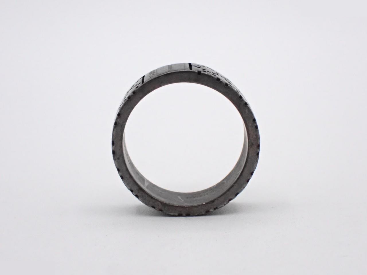 Diamante ring, 925 sterling silver, 8.9g, stamped "20", actual size #19 — view 3