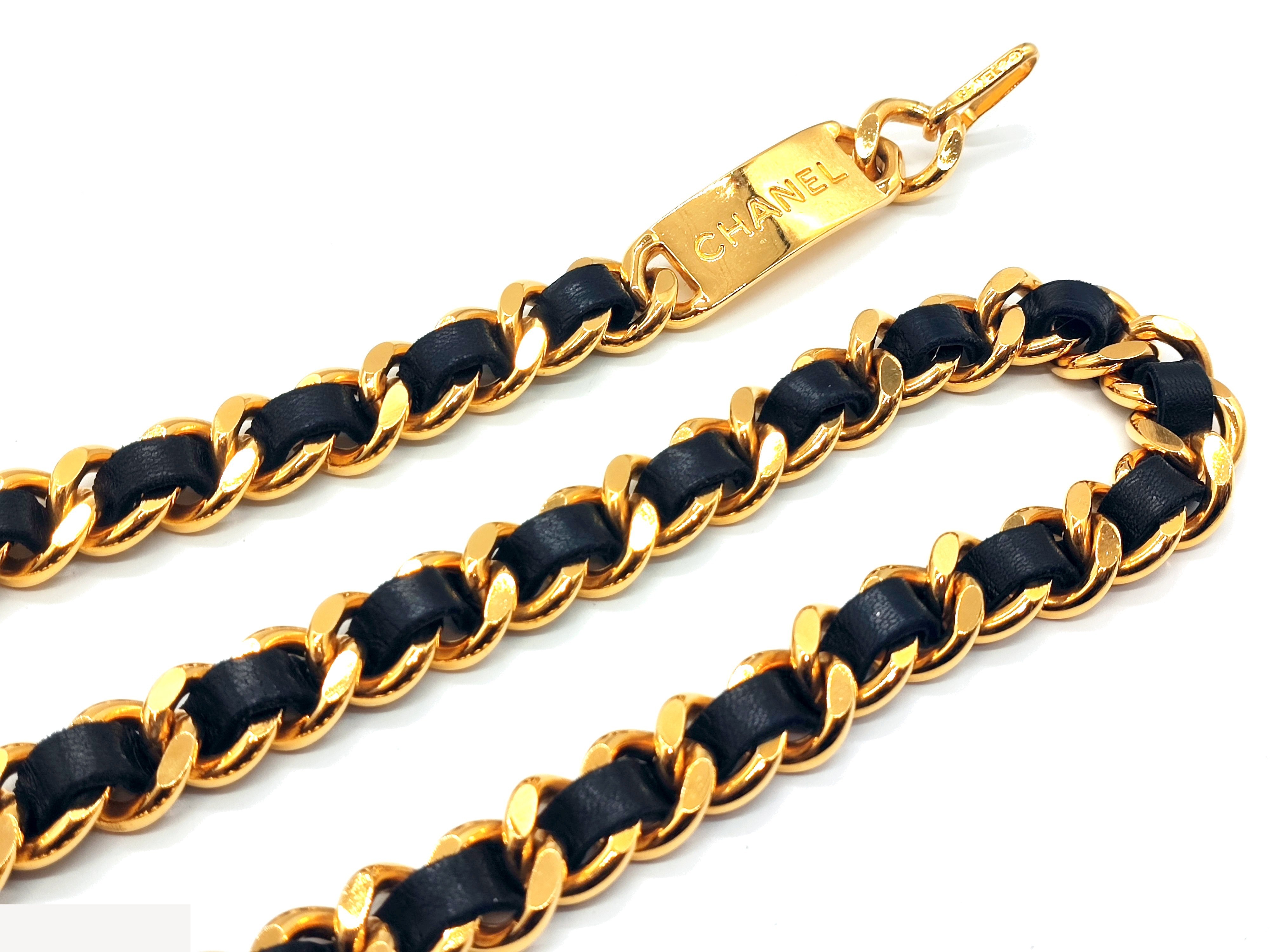 Coco Mark Leather Chain Belt, Chain approx. 85cm — view 6