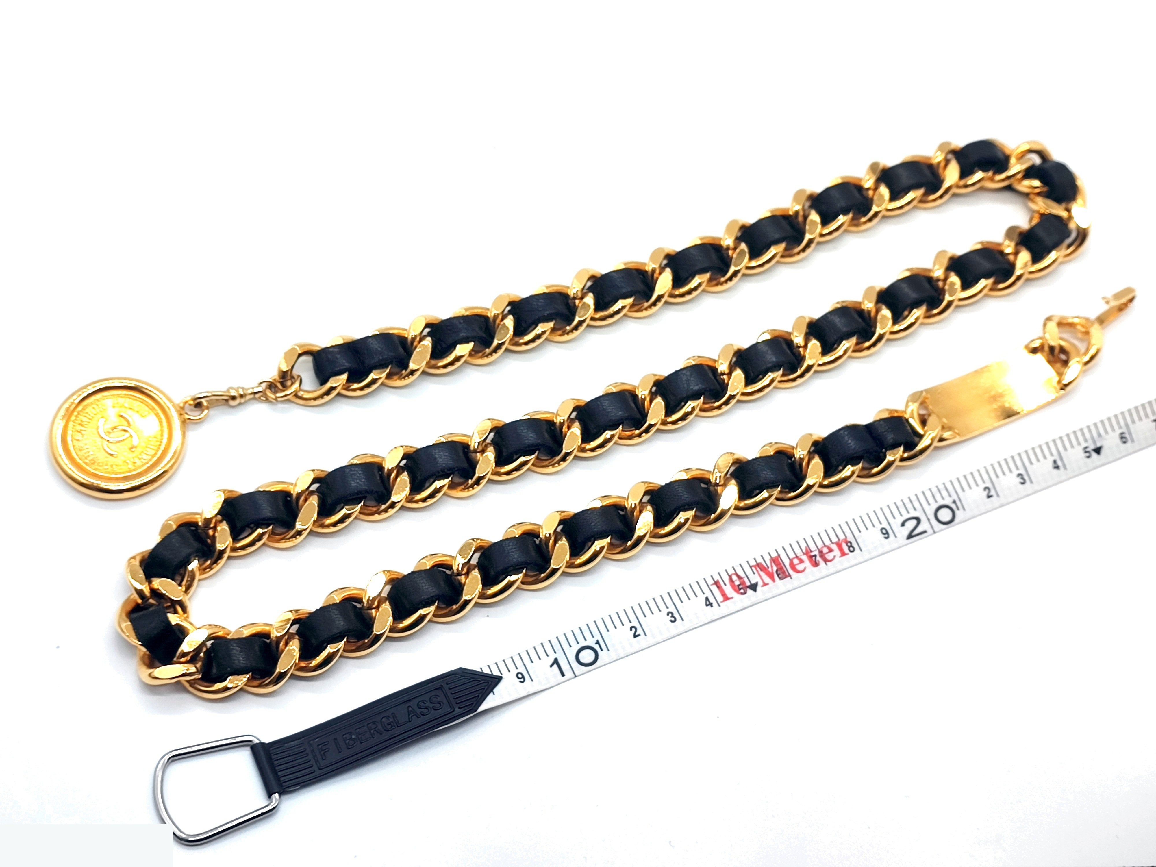Coco Mark Leather Chain Belt, Chain approx. 85cm — view 8